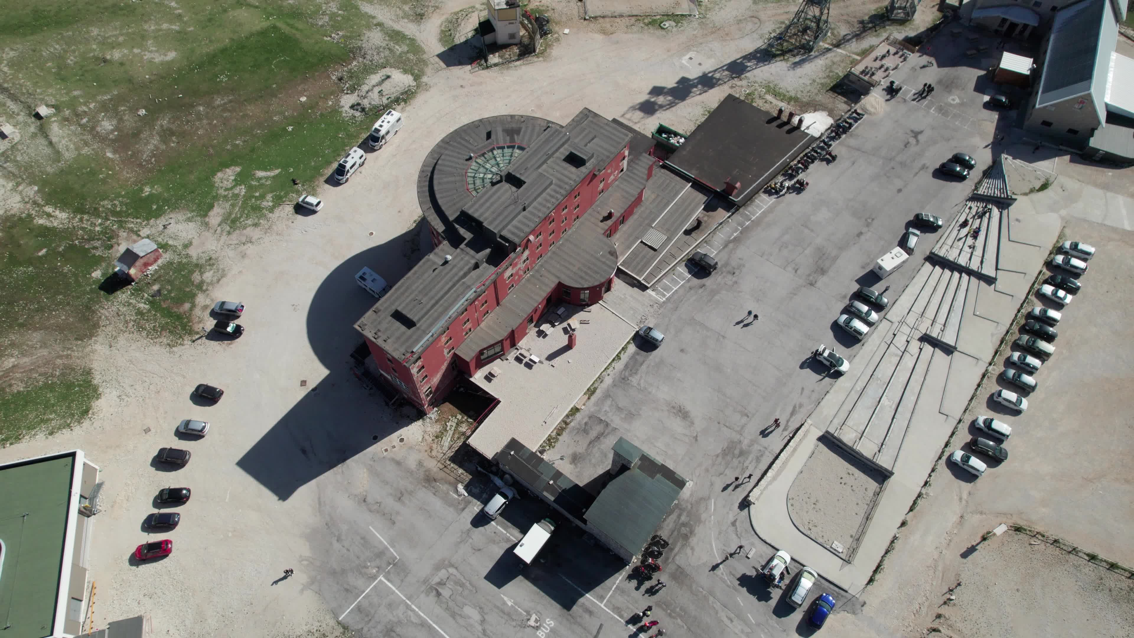A Drone View of Hotel Campo Imperatore, Famous For Benito Mussolini's prison