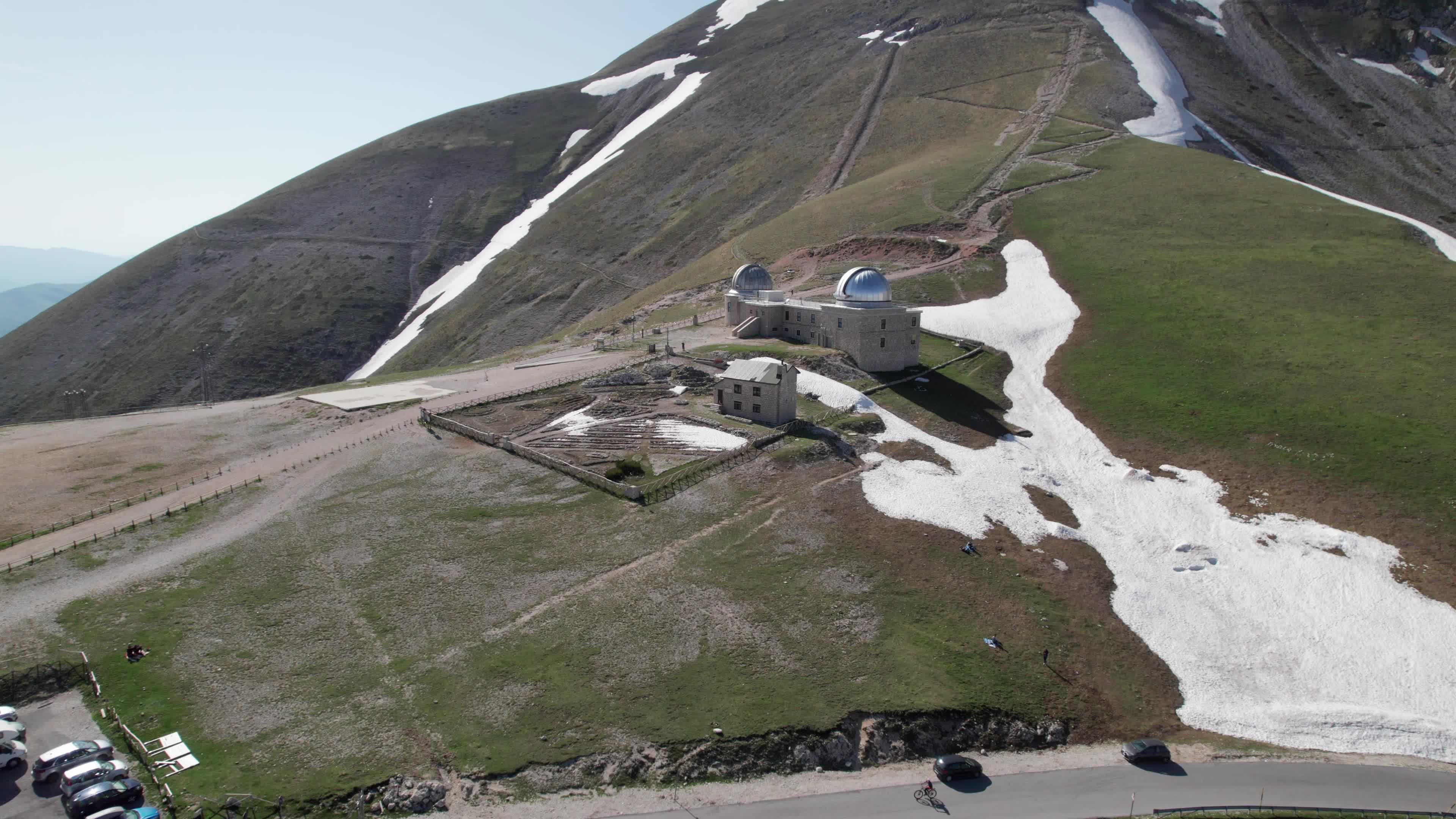 Drone View Of Abruzzo Astronomical Observatory In Campo Imperatore