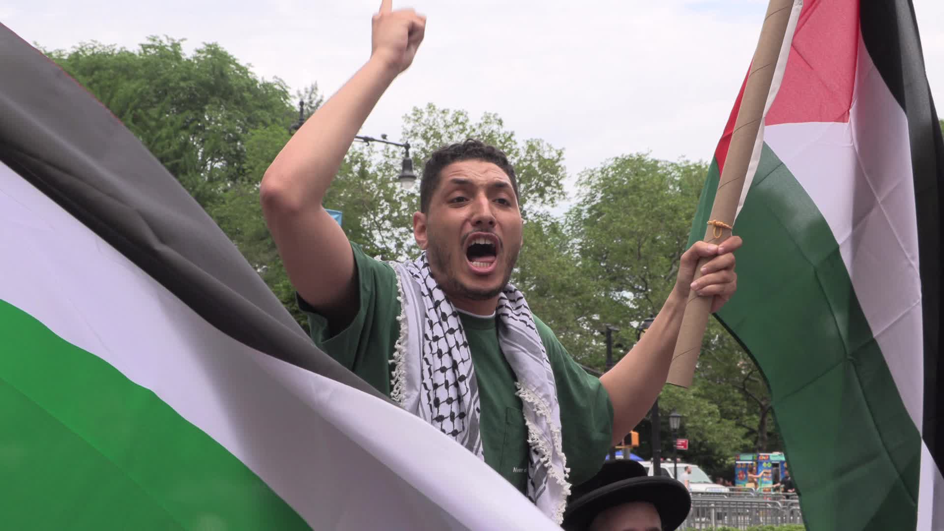NYC: Palestinians protest Israel Day Parade
