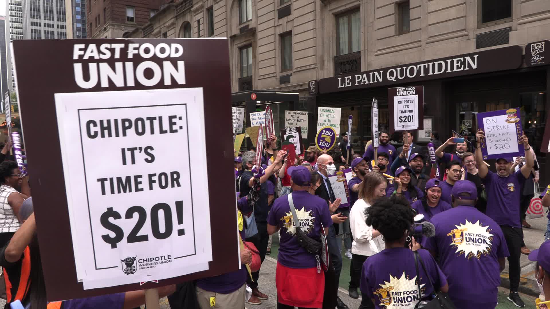 NYC: Chipotle workers rally for higher wages, better hours