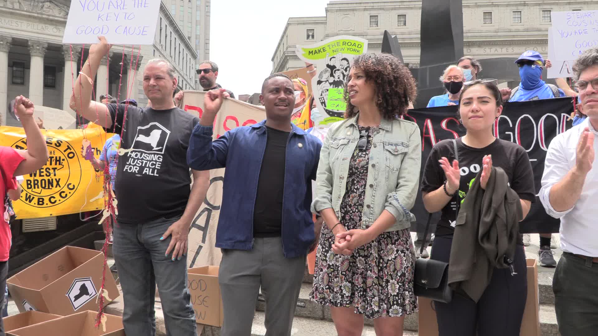 NYC: Housing rights sit-in calling for Good Cause eviction protections
