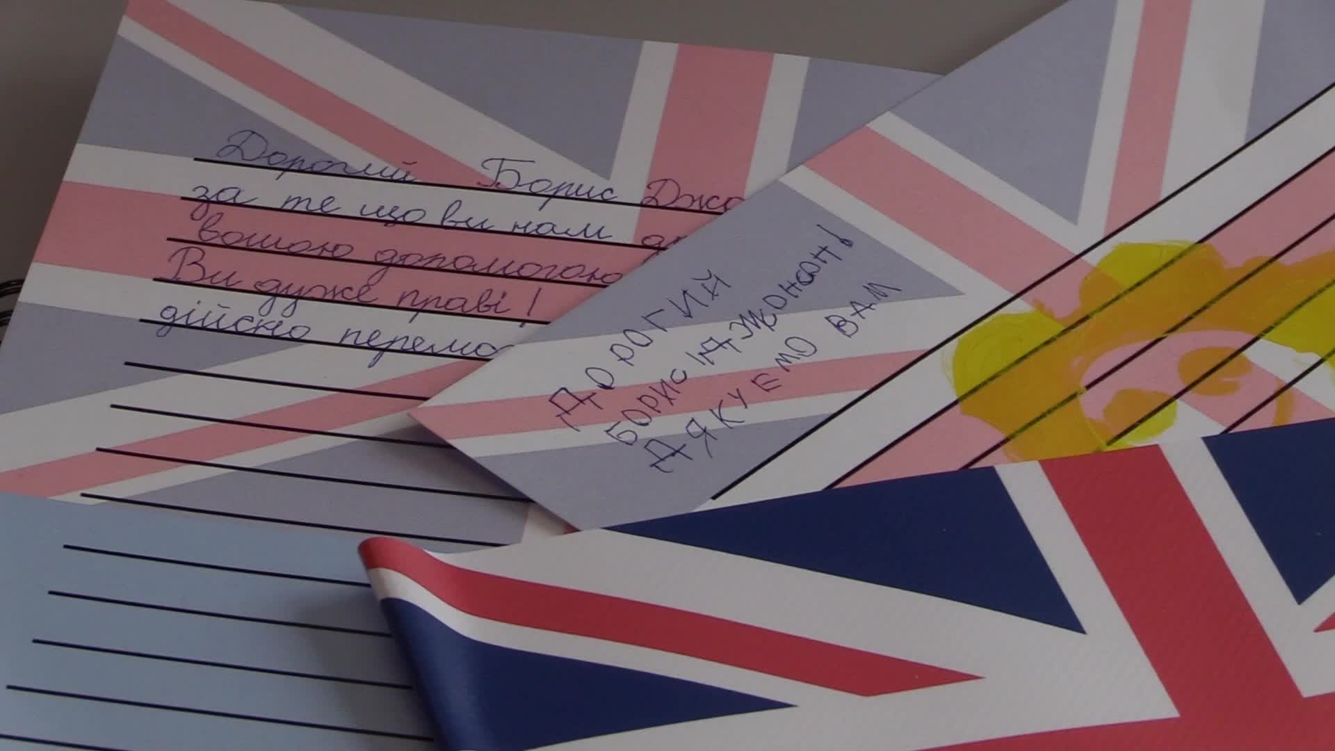 Ukrainian children wrote a response to Boris Johnson letter in Odesa, amid Russian invasion in Ukraine
