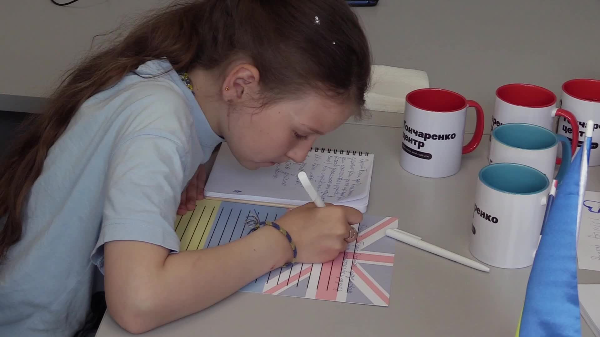 Ukrainian children wrote a response to Boris Johnson letter in Odesa, amid Russian invasion in Ukraine