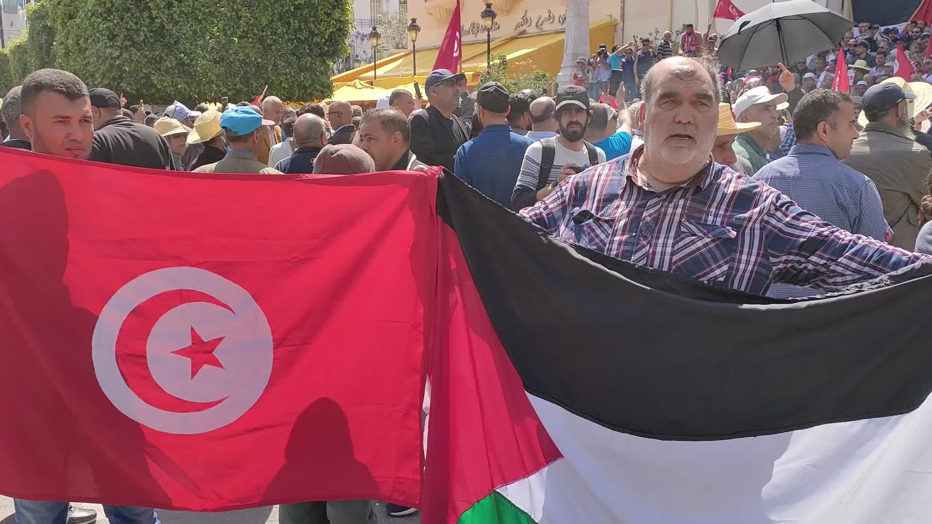 Protestors Call For Removal Of President Kais Saied In Tunis