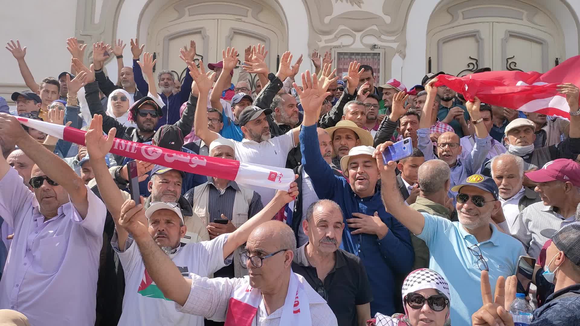 Protestors Call For Removal Of President Kais Saied In Tunis