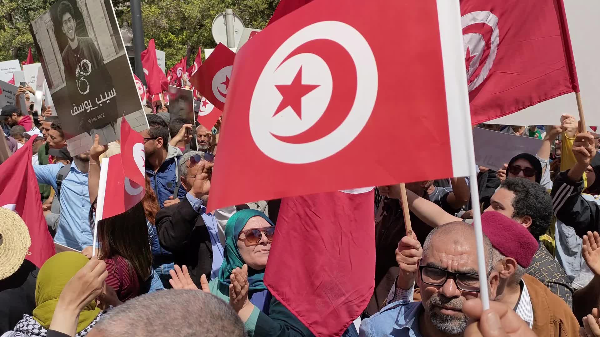 Protestors Call For Removal Of President Kais Saied In Tunis