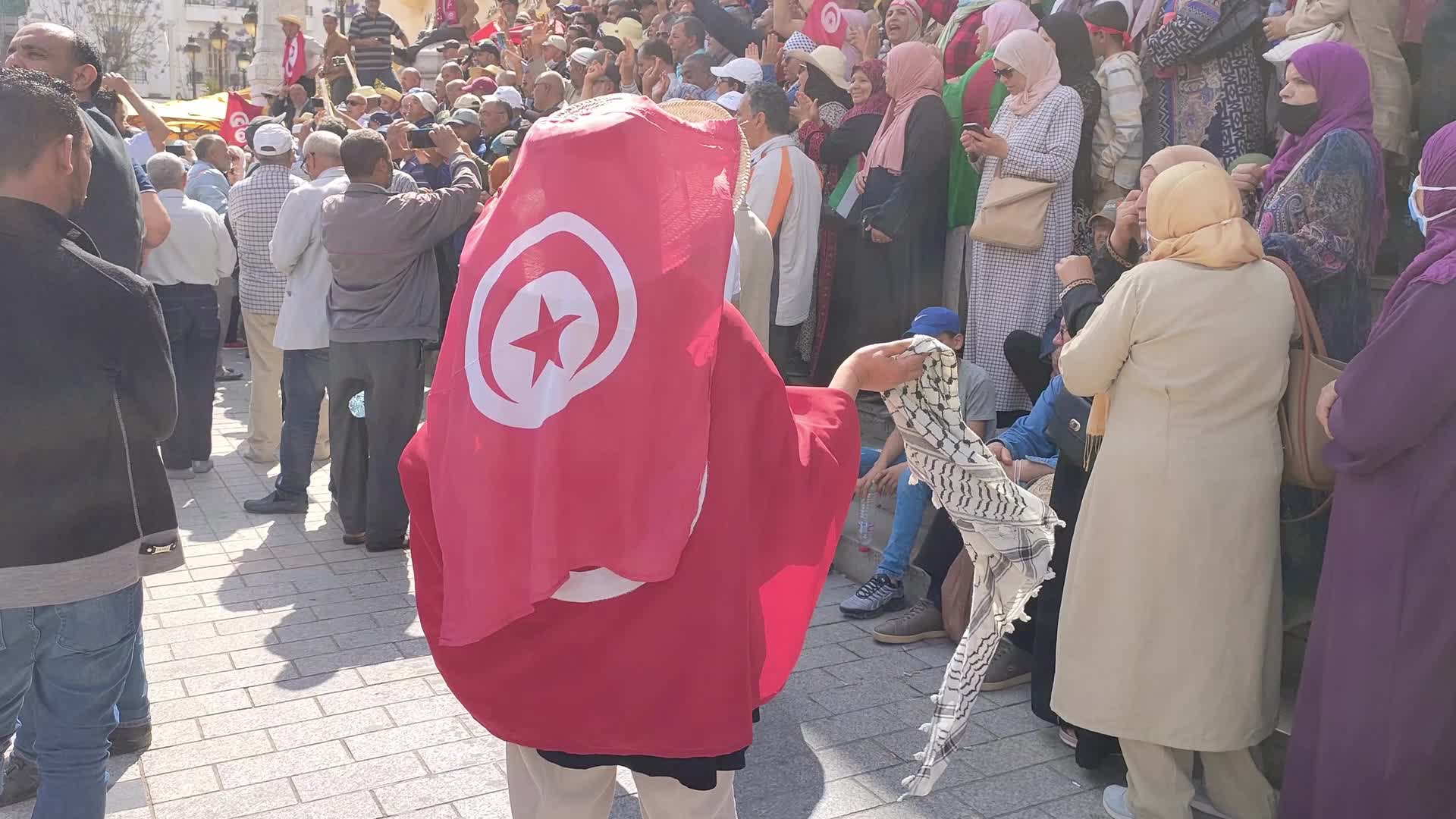 Protestors Call For Removal Of President Kais Saied In Tunis