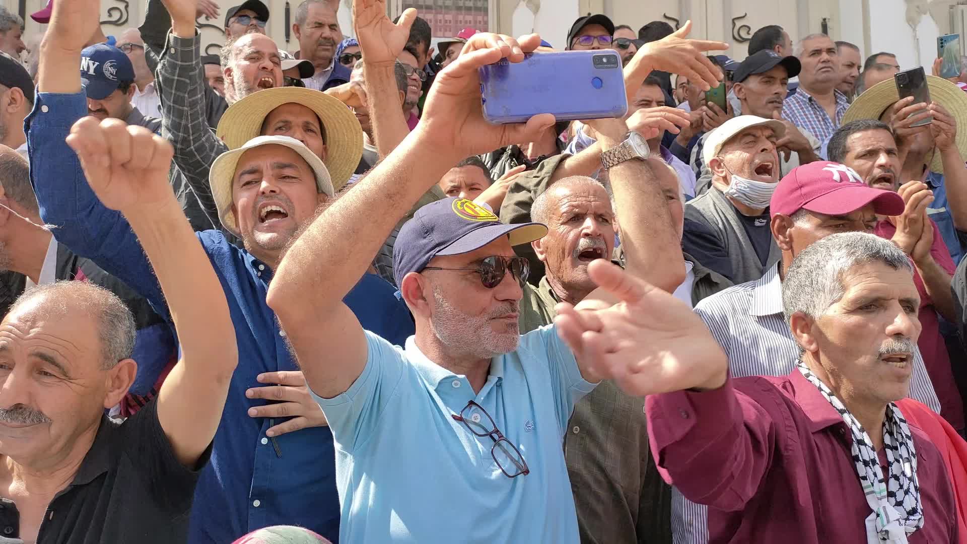 Protestors Call For Removal Of President Kais Saied In Tunis