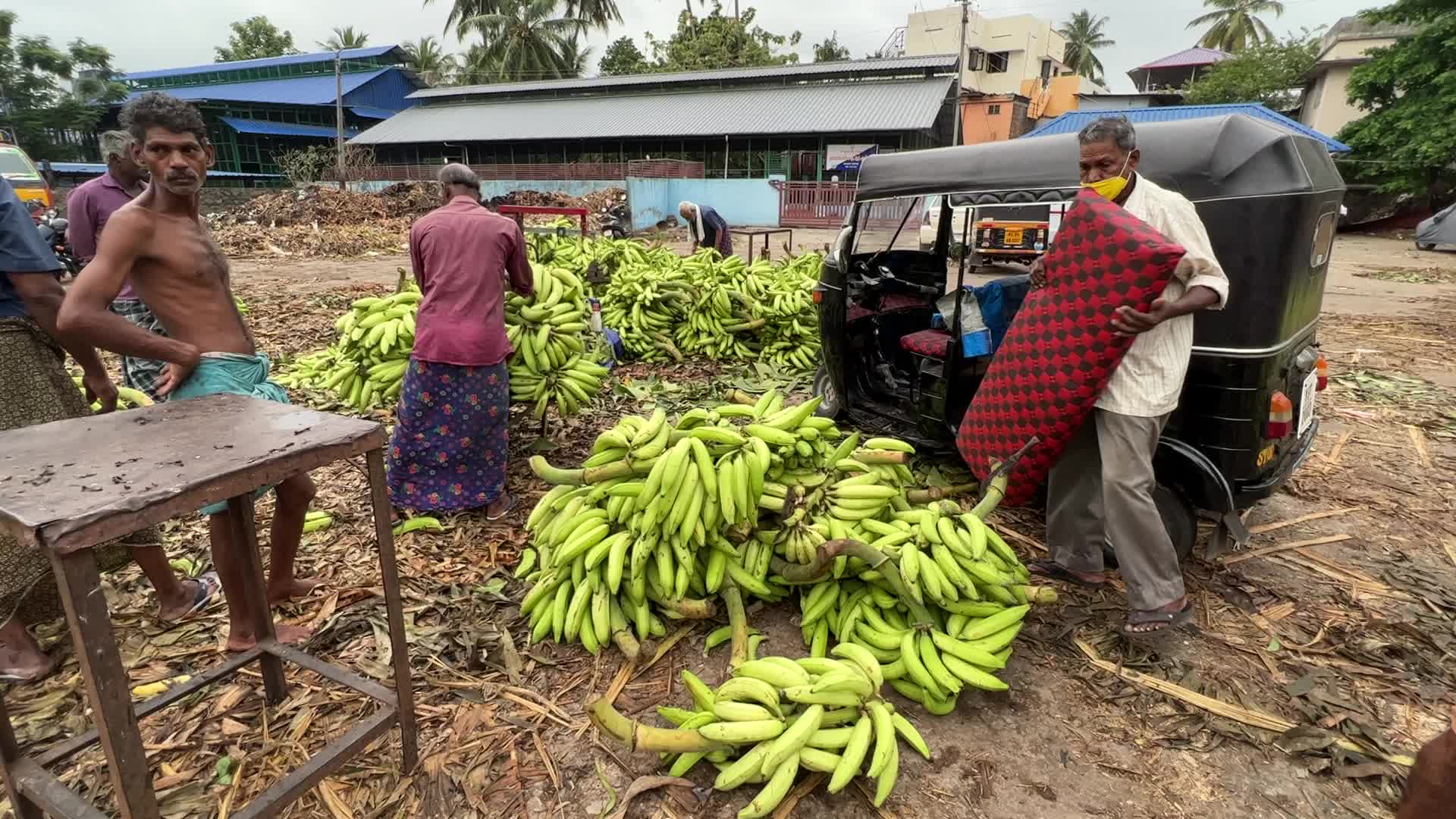 Banana market in Kerala, India