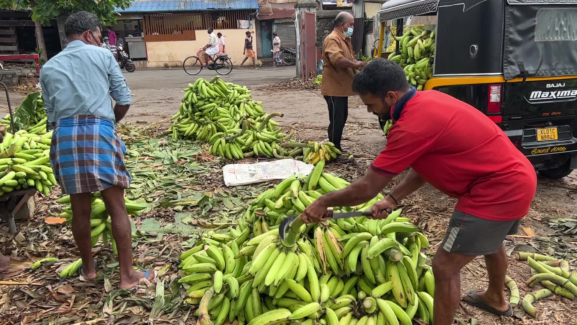 Banana market in Kerala, India