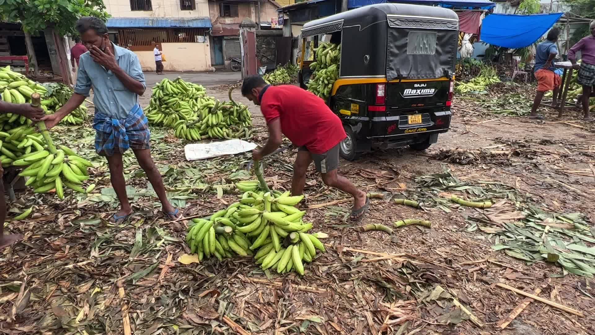 Banana market in Kerala, India