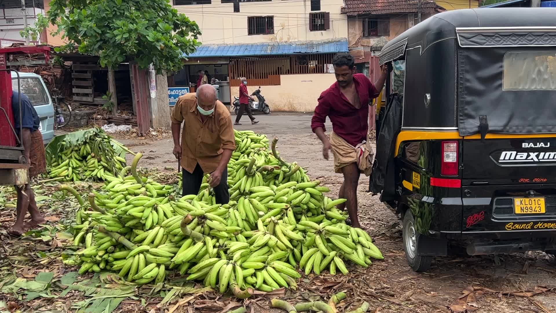 Banana market in Kerala, India