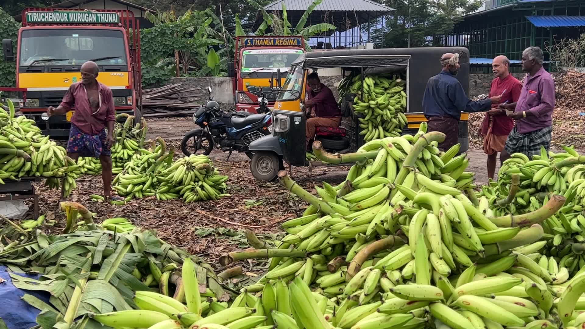 Banana market in Kerala, India