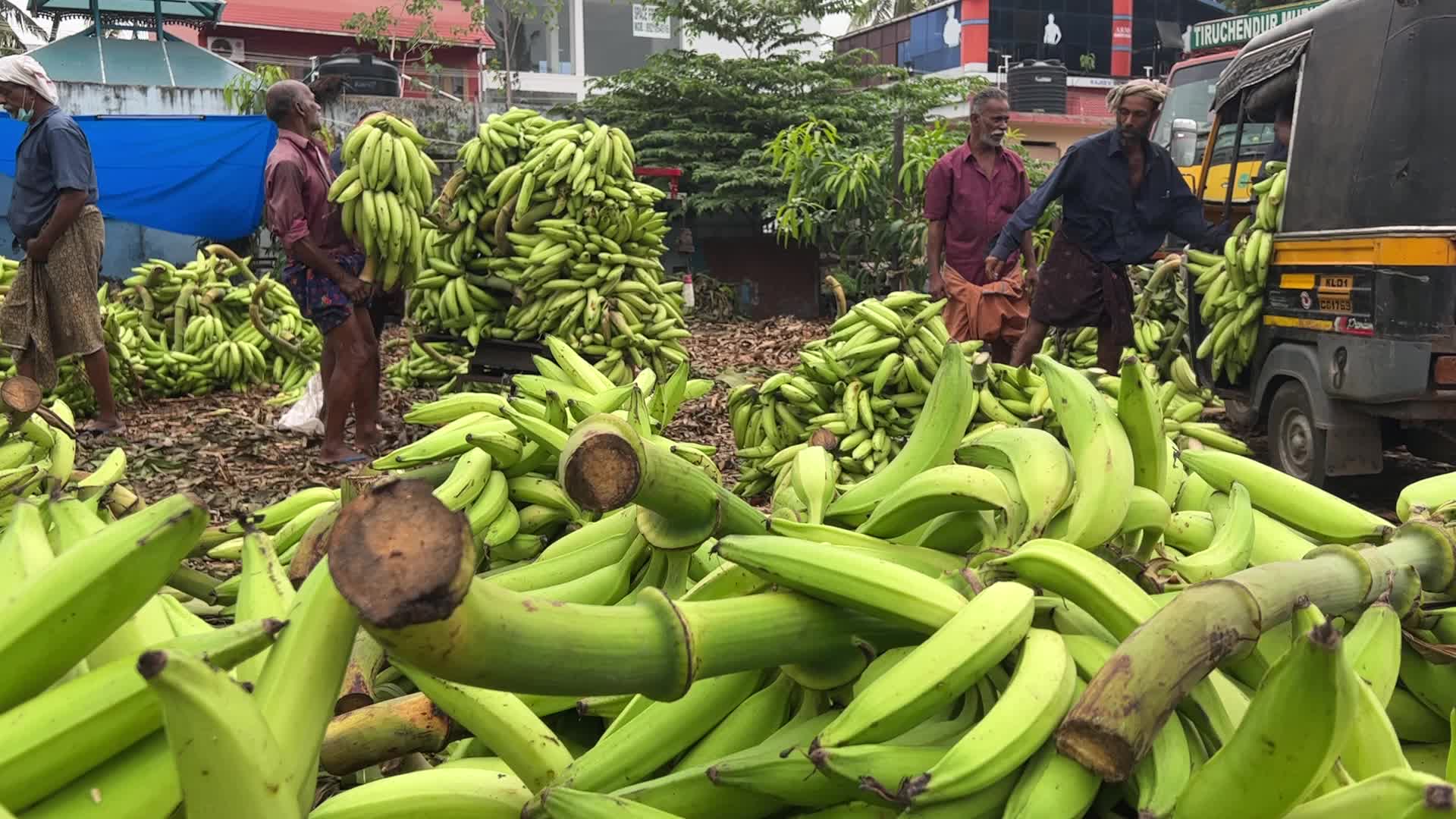 Banana market in Kerala, India