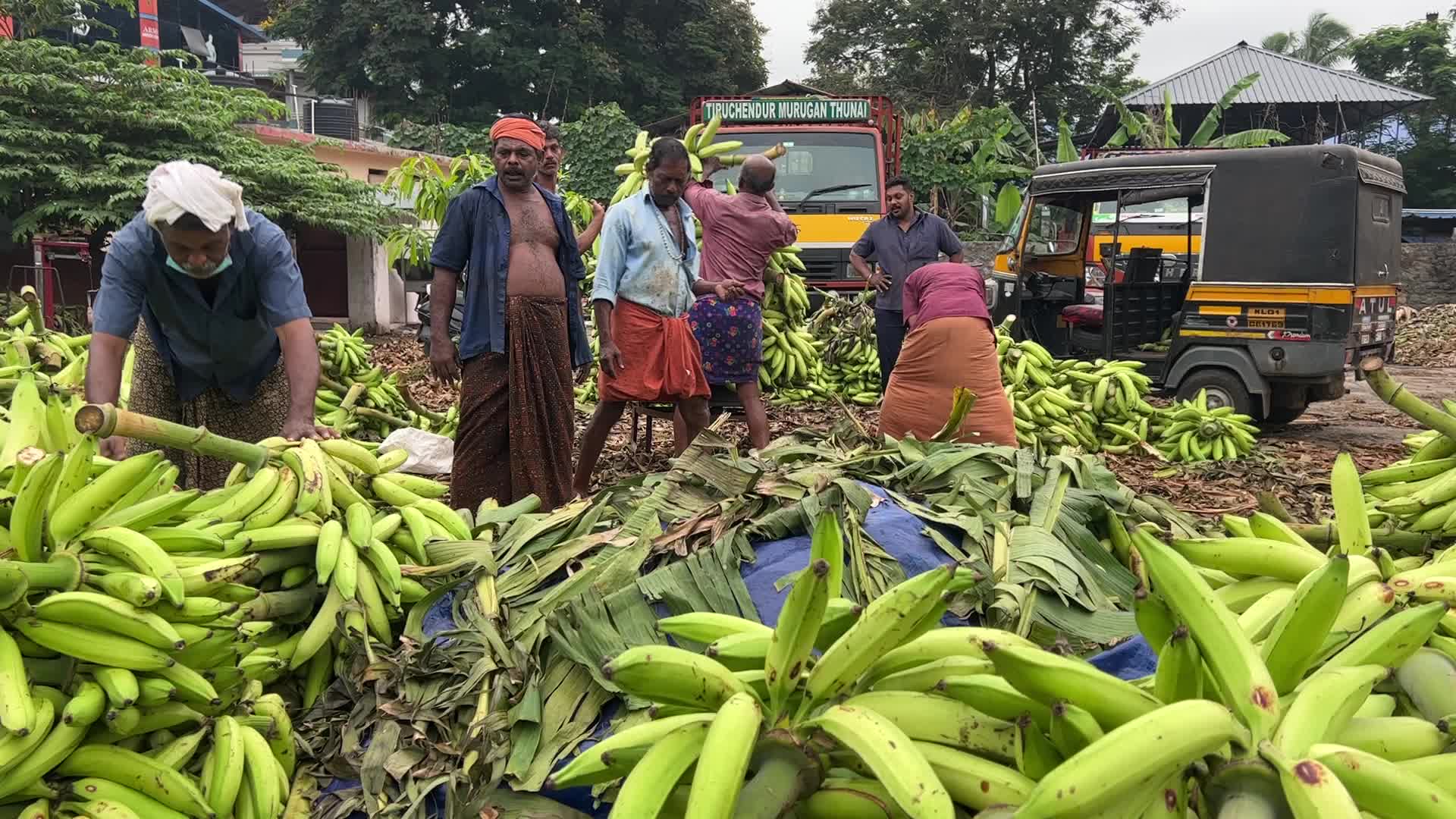 Banana market in Kerala, India