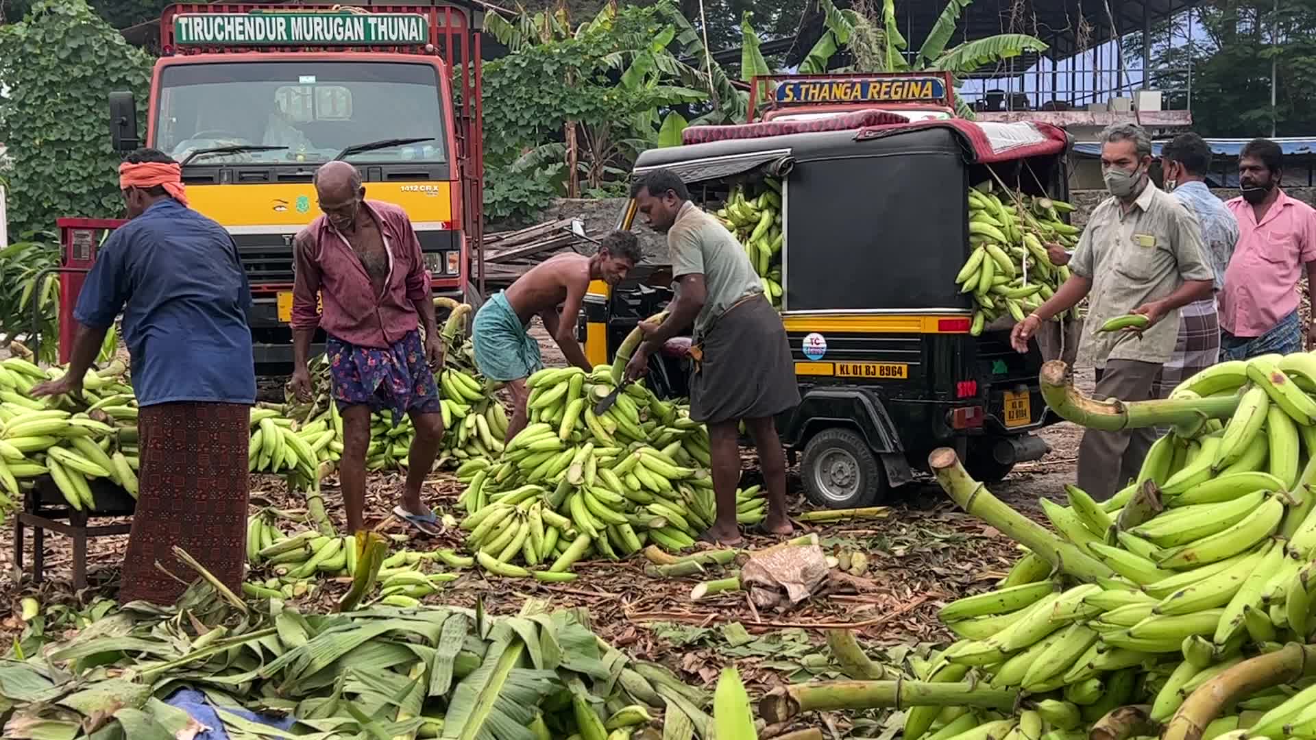 Banana market in Kerala, India
