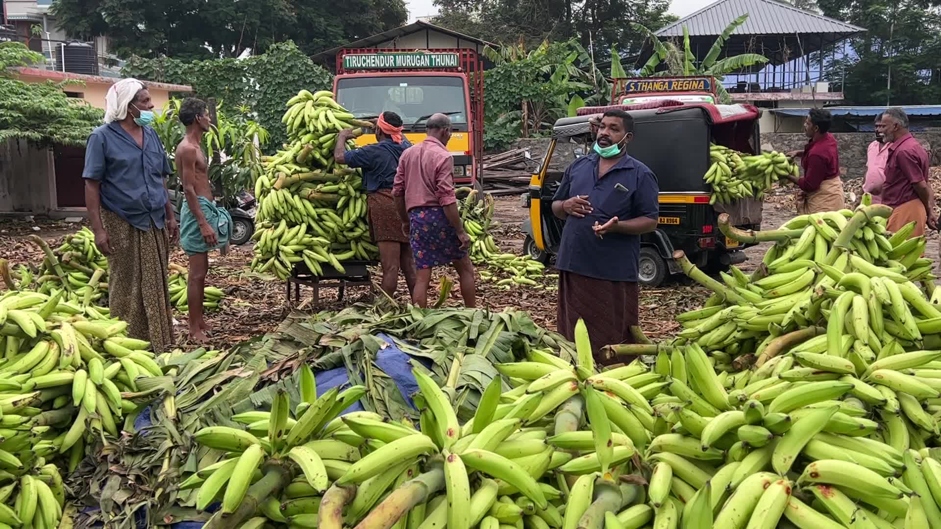 Banana market in Kerala, India