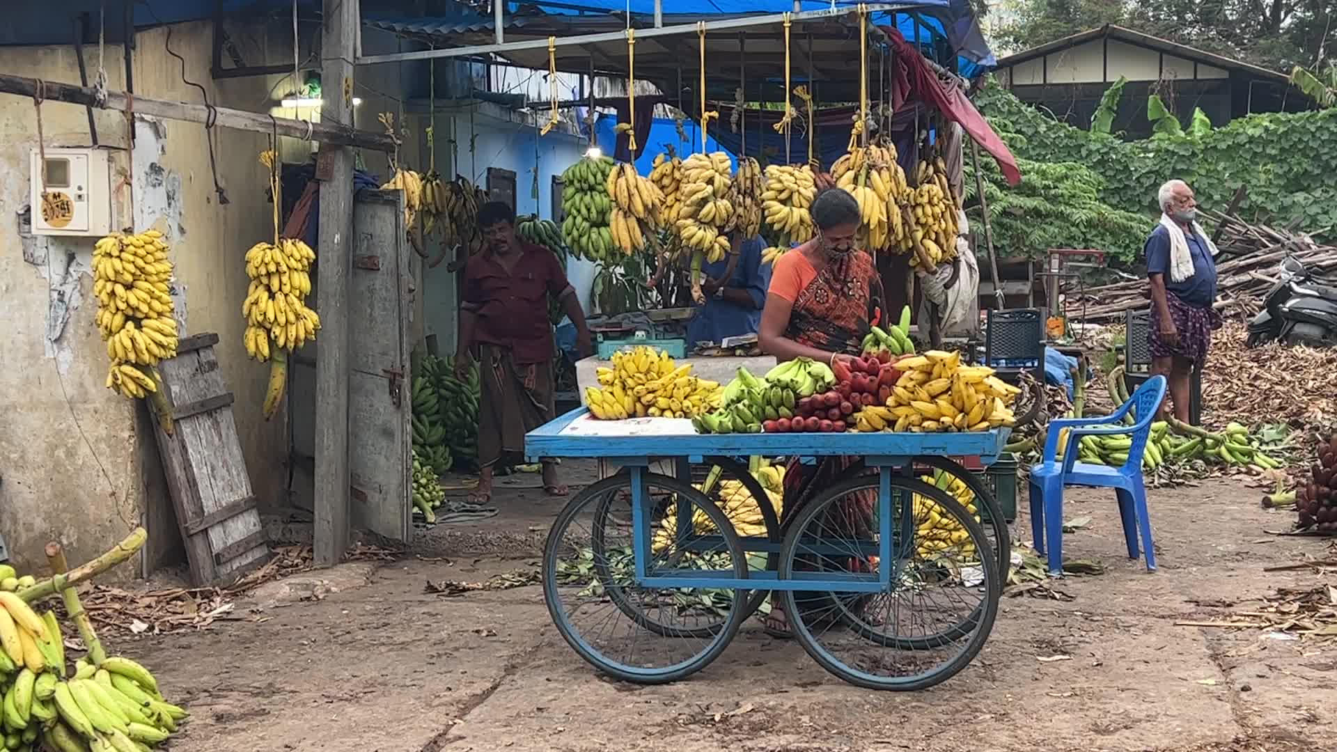 Banana market in Kerala, India