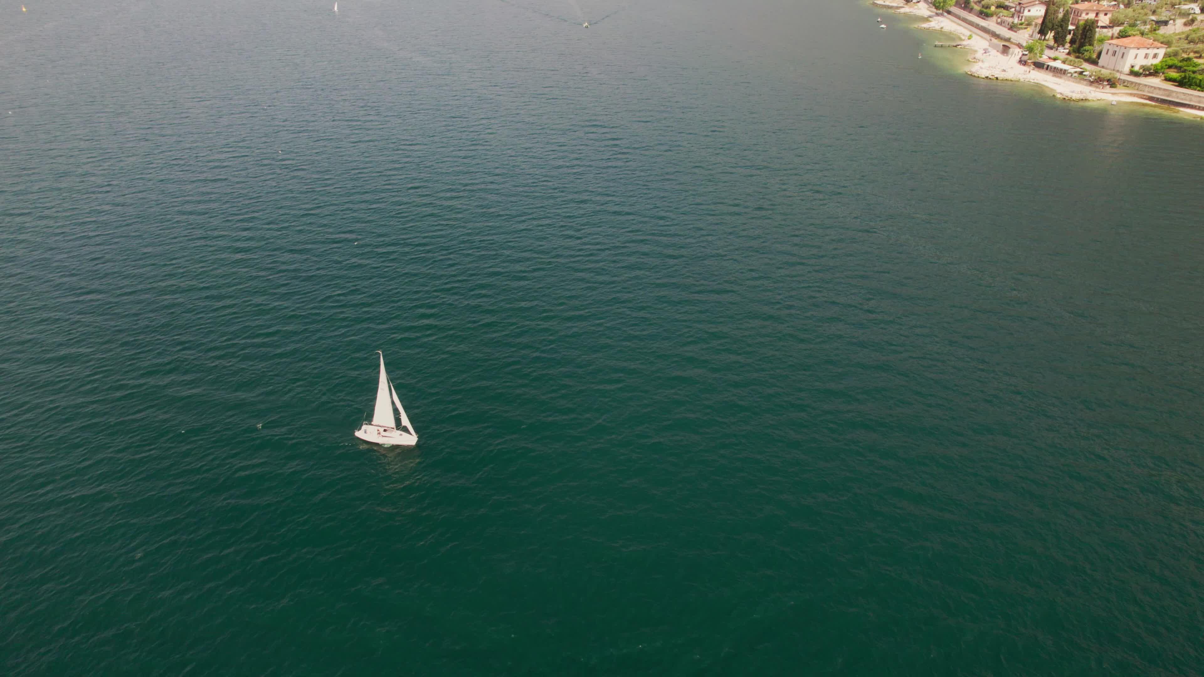 4K Drone View of Brenzone At Garda Lake