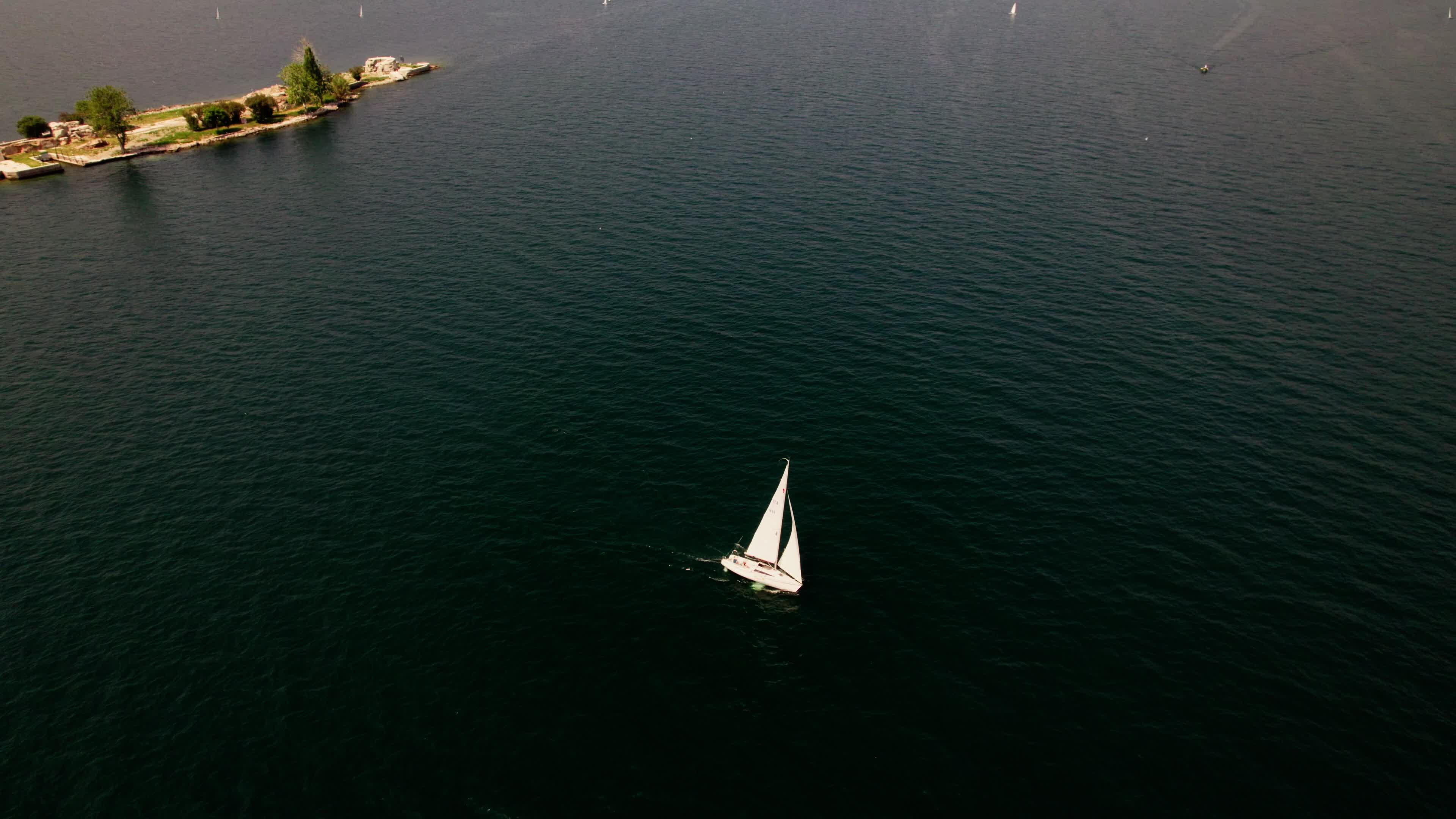 4K Drone View of Brenzone At Garda Lake