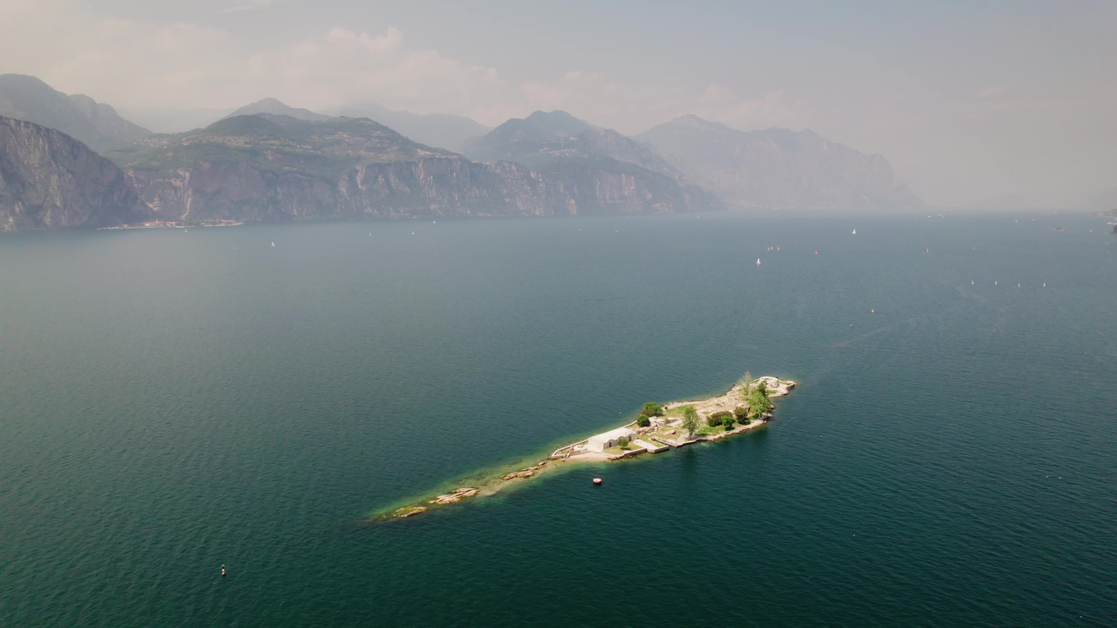 4K Drone View of Brenzone At Garda Lake
