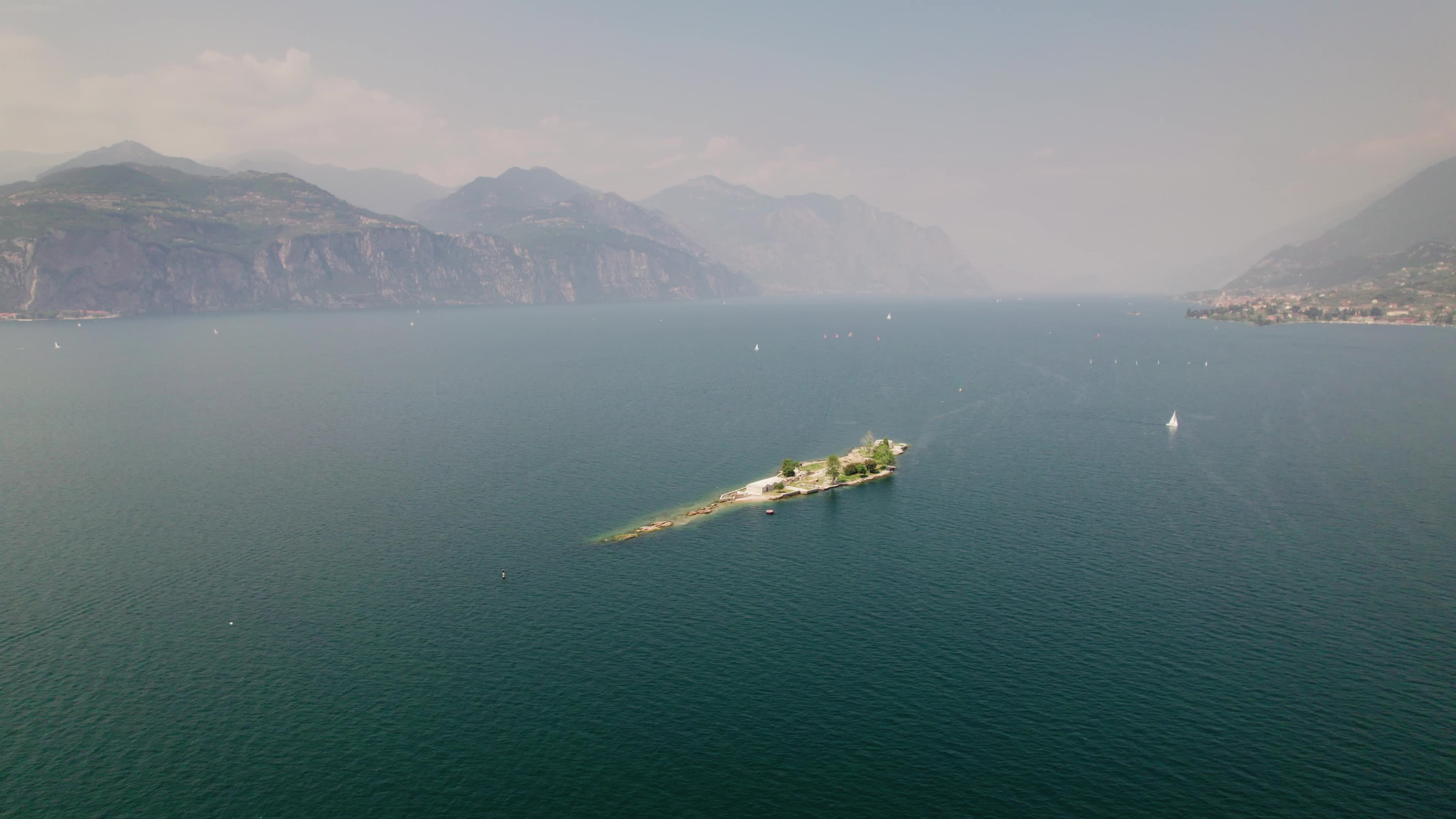4K Drone View of Brenzone At Garda Lake