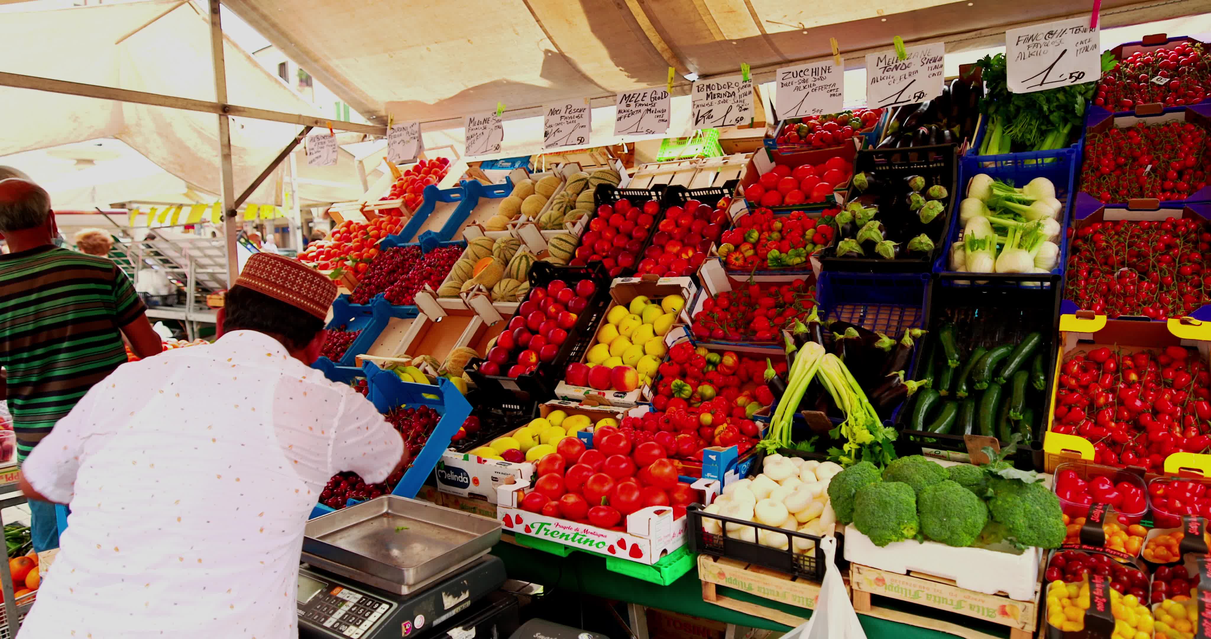 Vegetable Market In Piazza delle Erbe, Padua