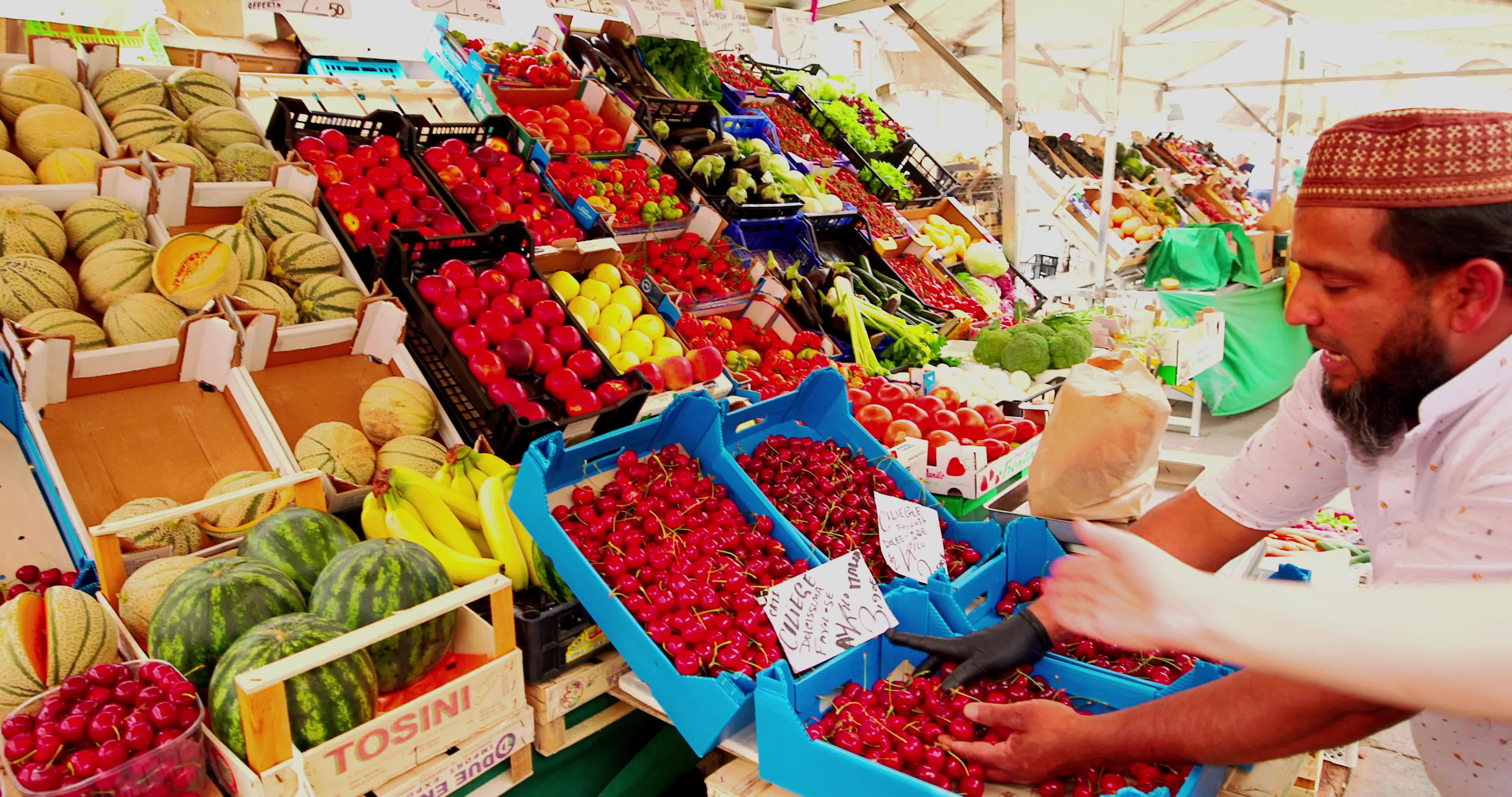 Vegetable Market In Piazza delle Erbe, Padua