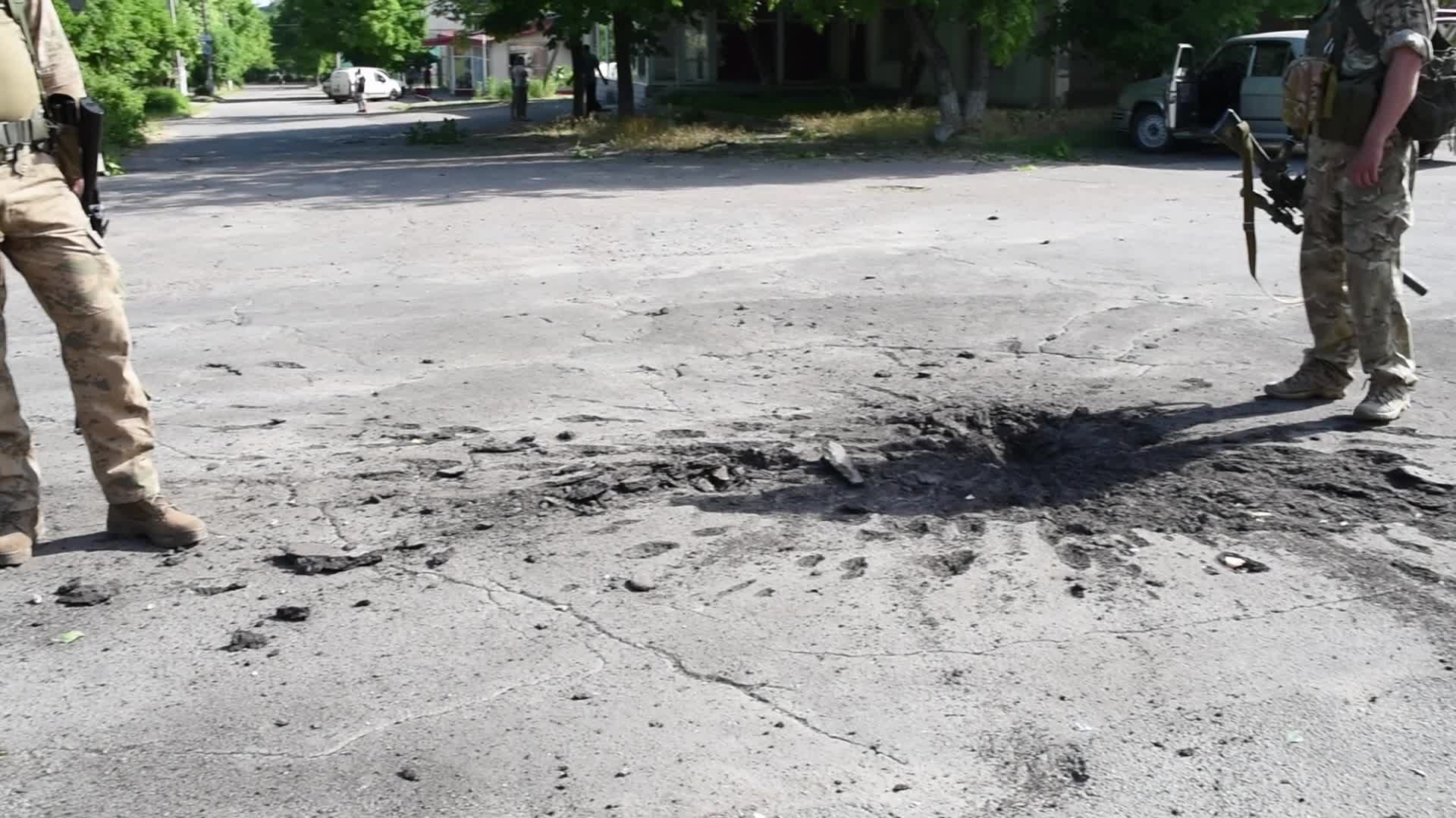 Shelling In Mar'yans'ke-front Line amid the Russian Invasion of Ukraine