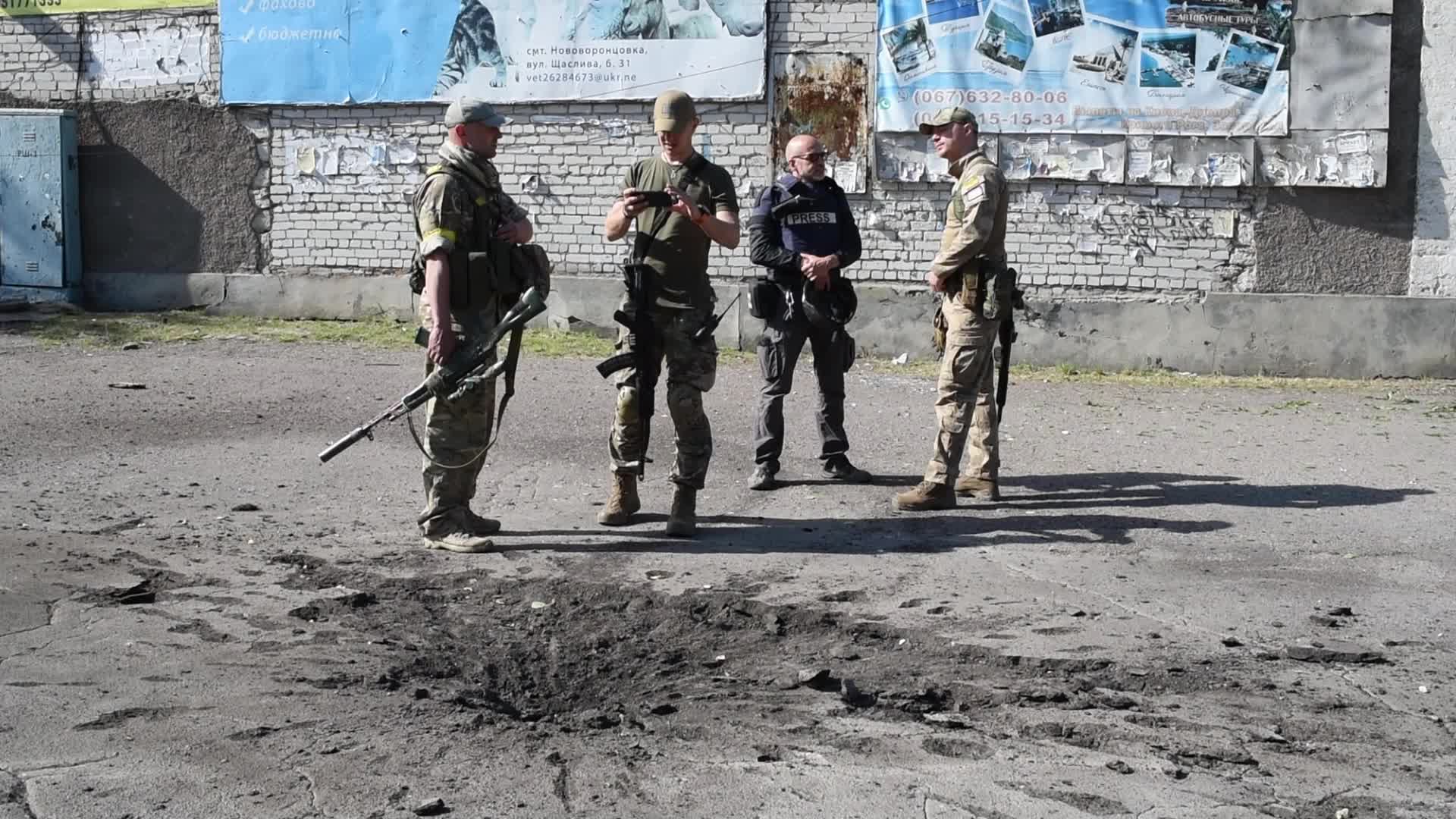 Shelling In Mar'yans'ke-front Line amid the Russian Invasion of Ukraine