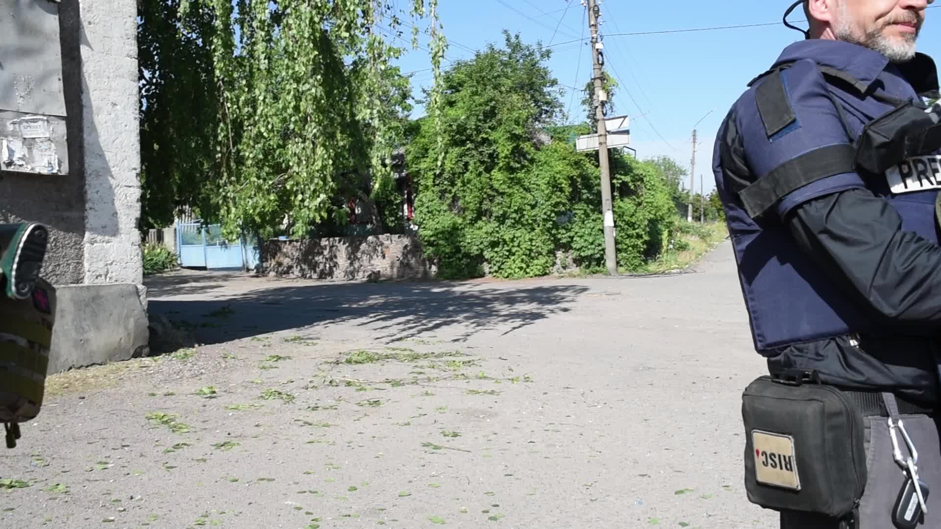 Shelling In Mar'yans'ke-front Line amid the Russian Invasion of Ukraine