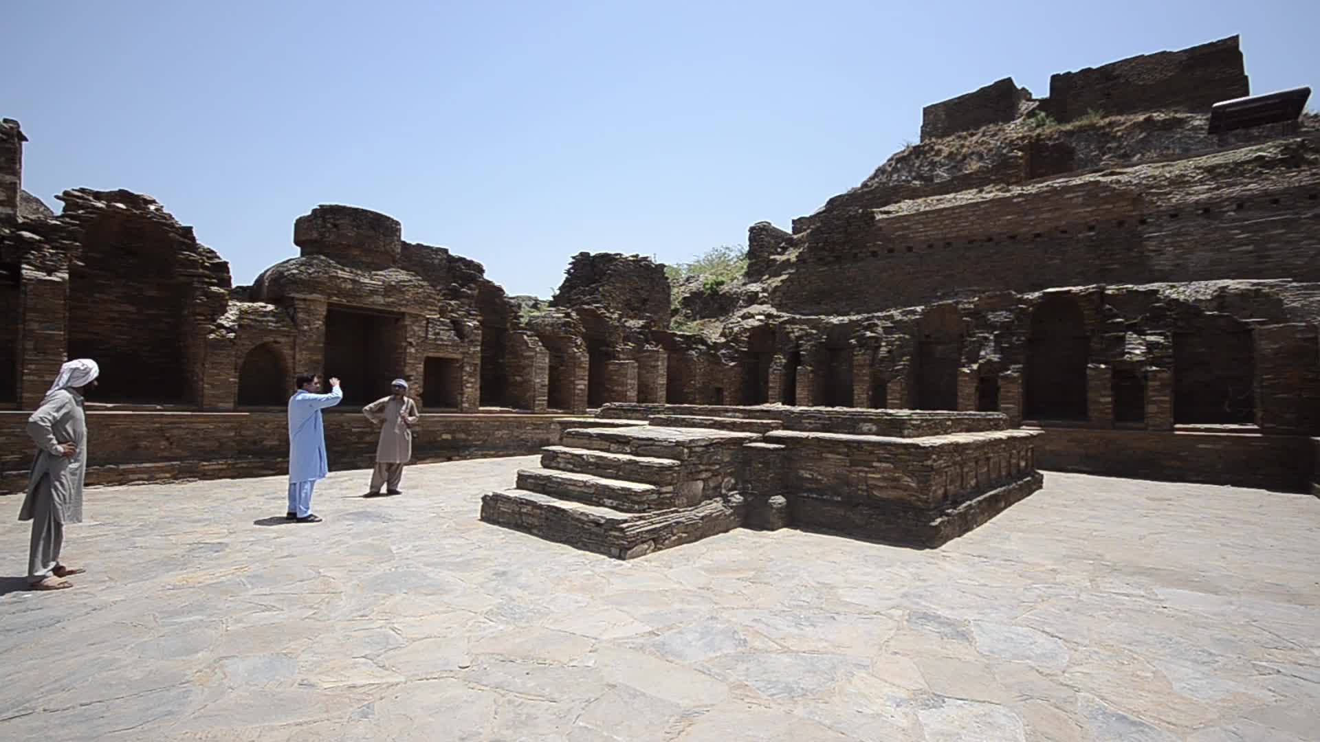 Gautama Buddha's ashes in the central stupa of Takht Bhai in Pakistan