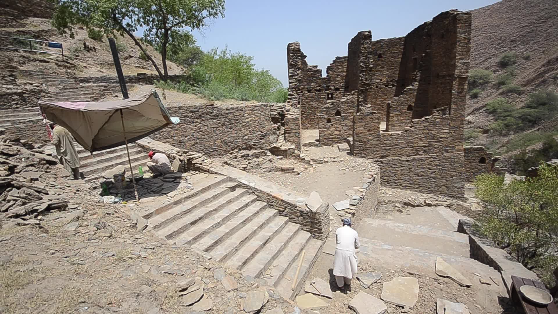 Gautama Buddha's ashes in the central stupa of Takht Bhai in Pakistan