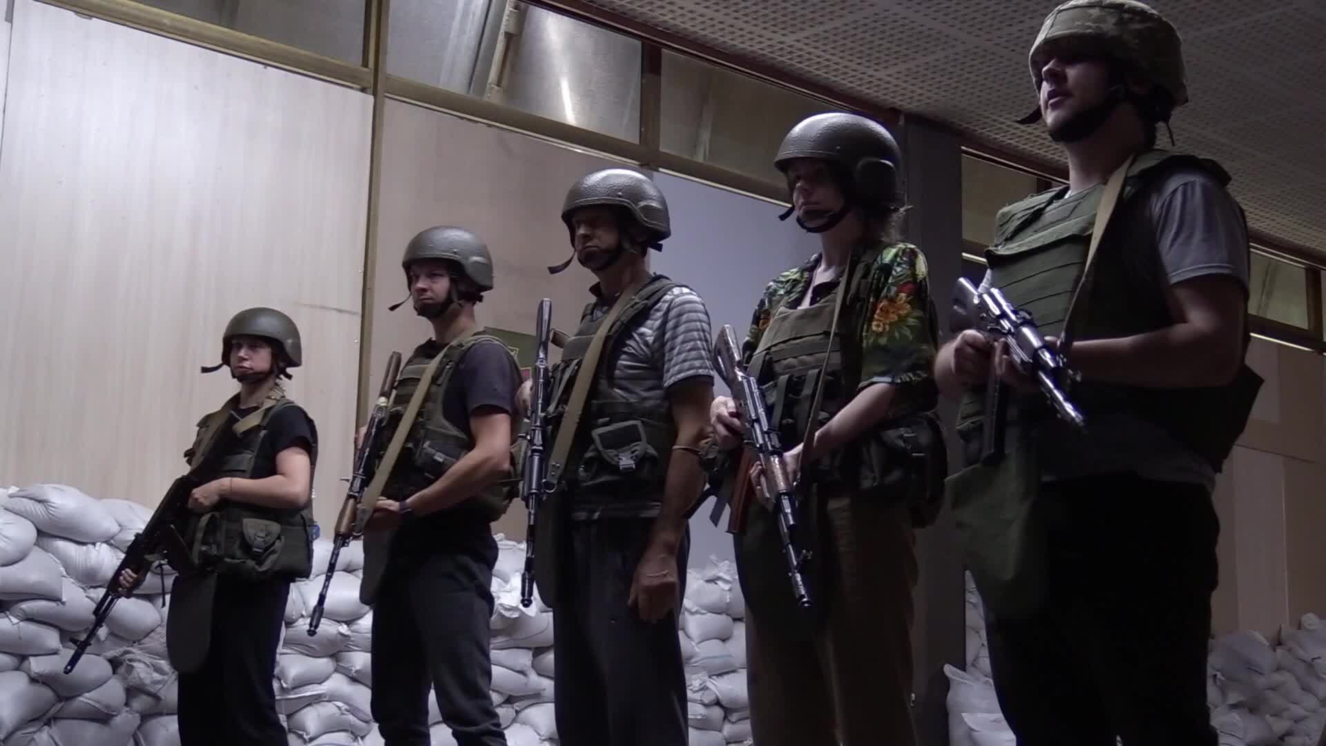 Military training for civilians in the handling of weapons, amid Russia's invasion of Ukraine, in Odesa
