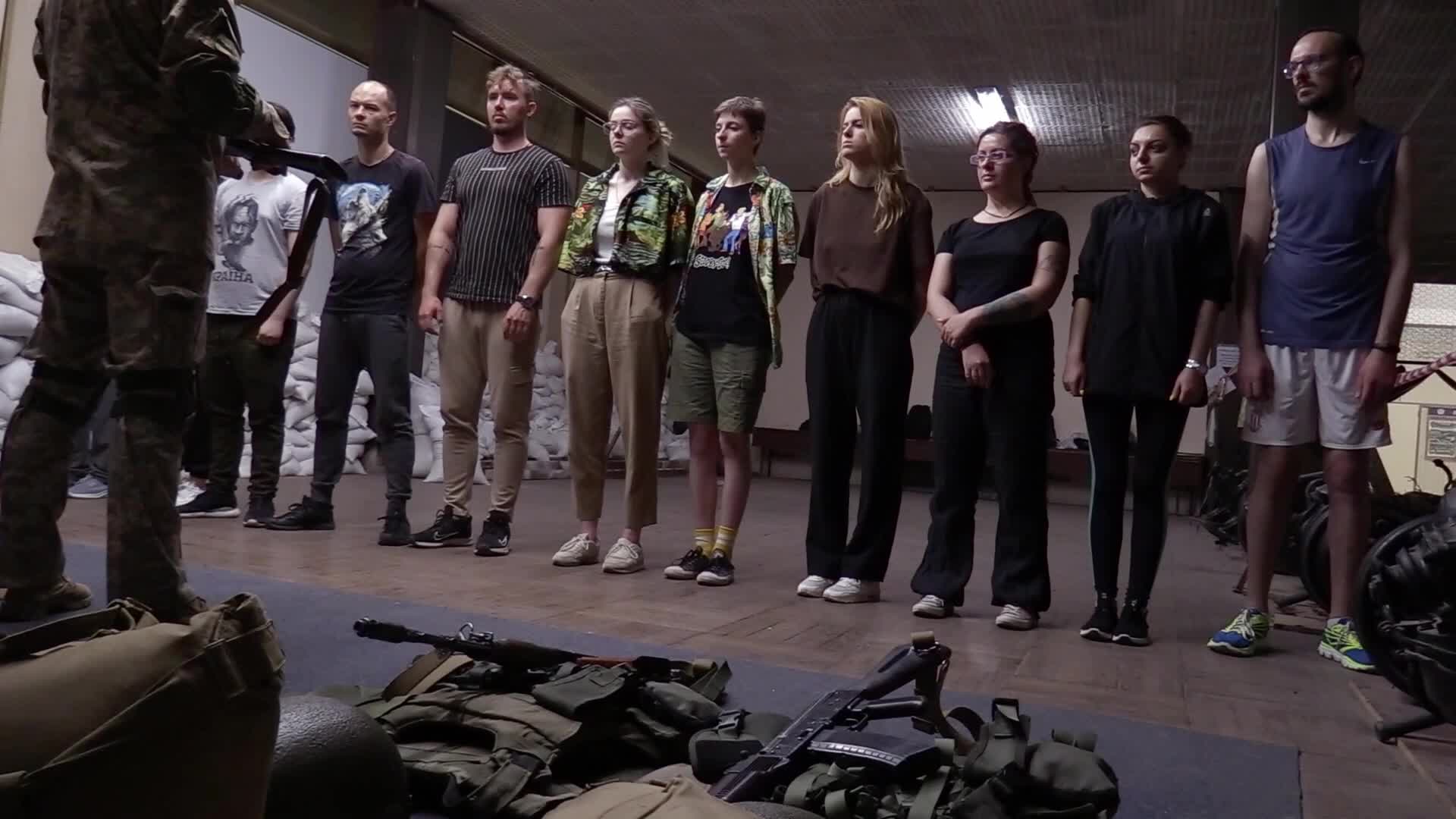 Military training for civilians in the handling of weapons, amid Russia's invasion of Ukraine, in Odesa