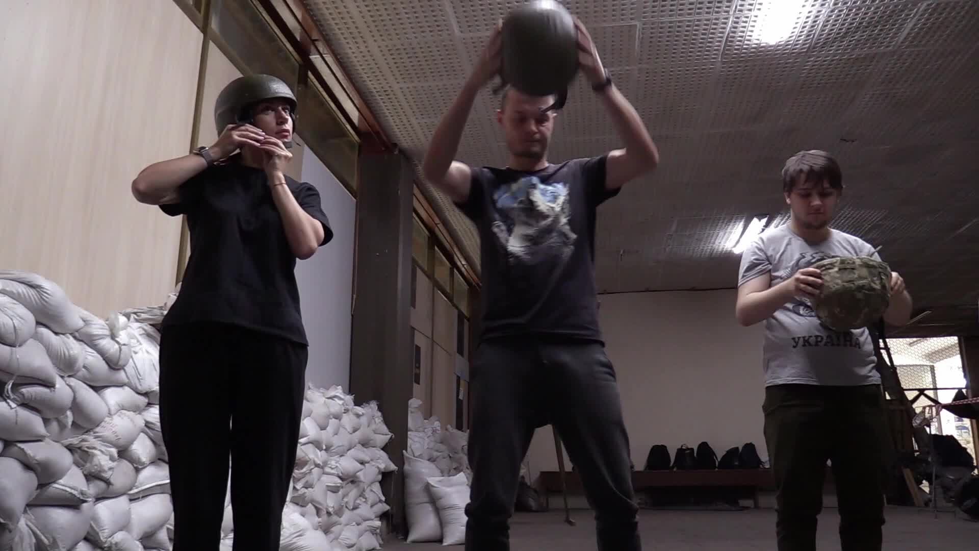 Military training for civilians in the handling of weapons, amid Russia's invasion of Ukraine, in Odesa