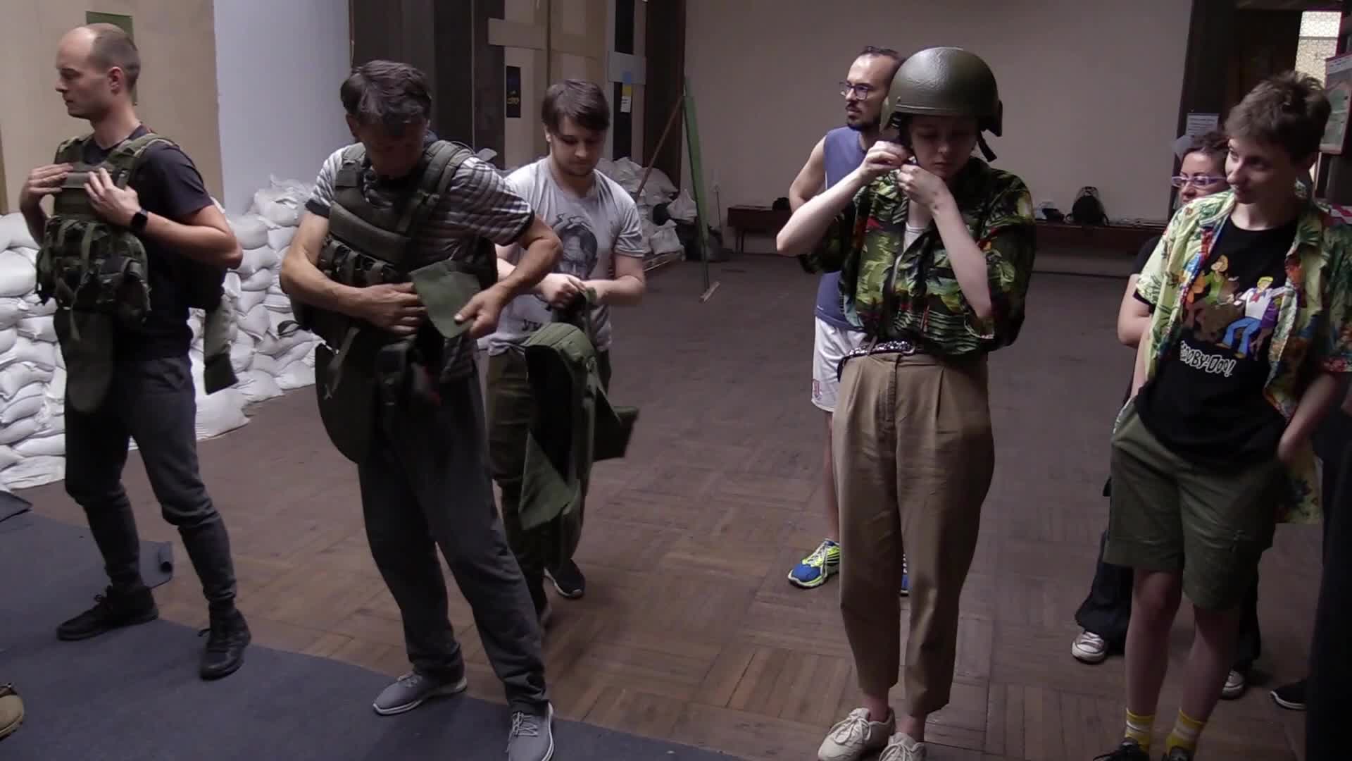 Military training for civilians in the handling of weapons, amid Russia's invasion of Ukraine, in Odesa