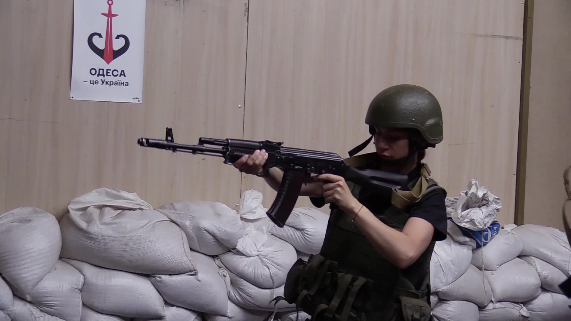 Military training for civilians in the handling of weapons, amid Russia's invasion of Ukraine, in Odesa