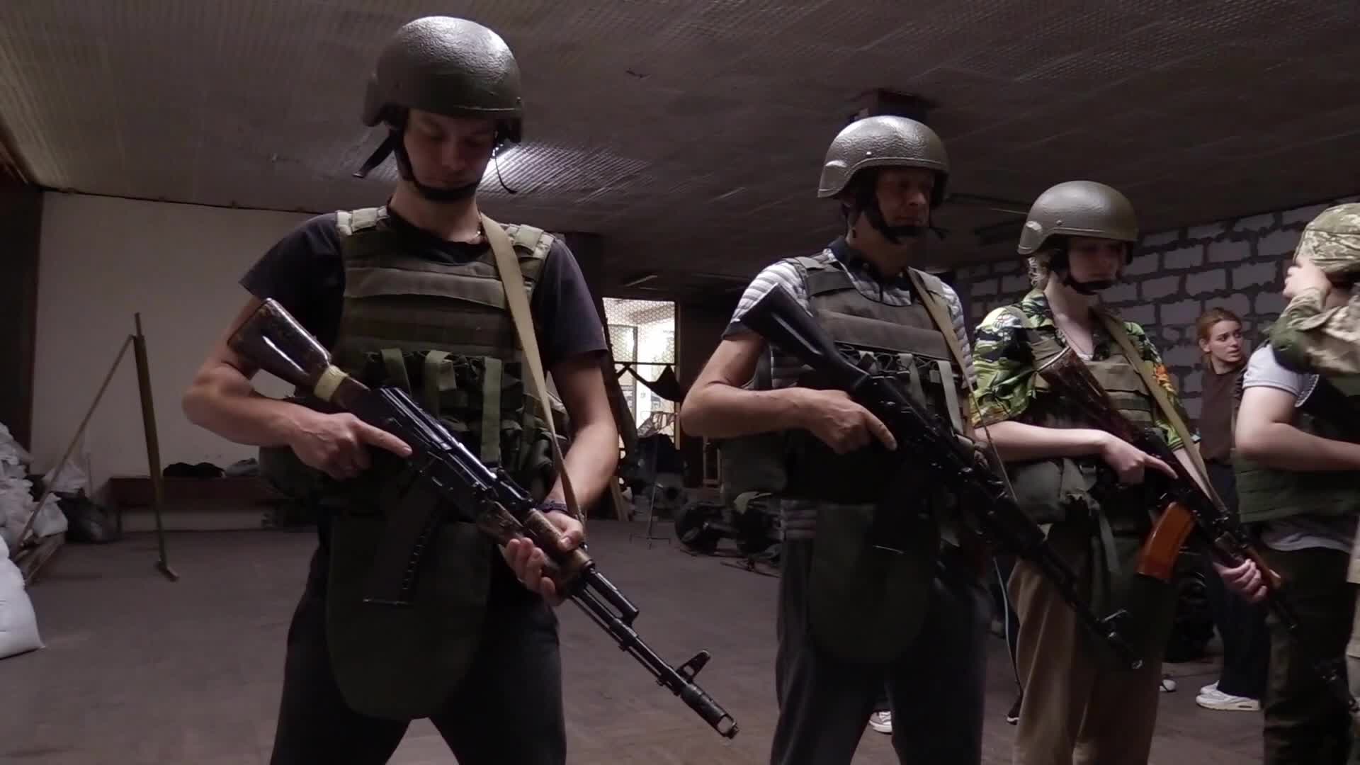 Military training for civilians in the handling of weapons, amid Russia's invasion of Ukraine, in Odesa