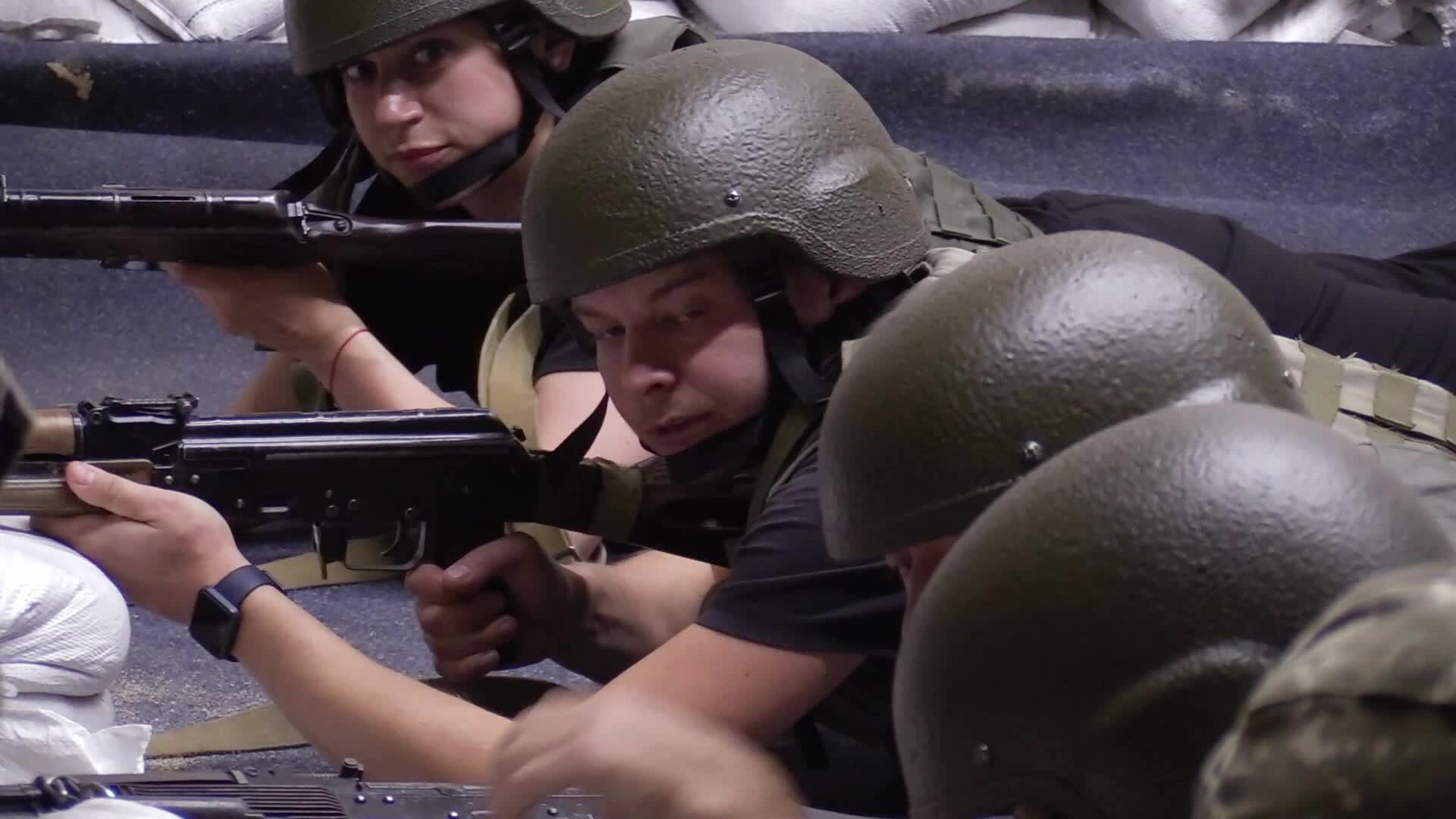 Military training for civilians in the handling of weapons, amid Russia's invasion of Ukraine, in Odesa