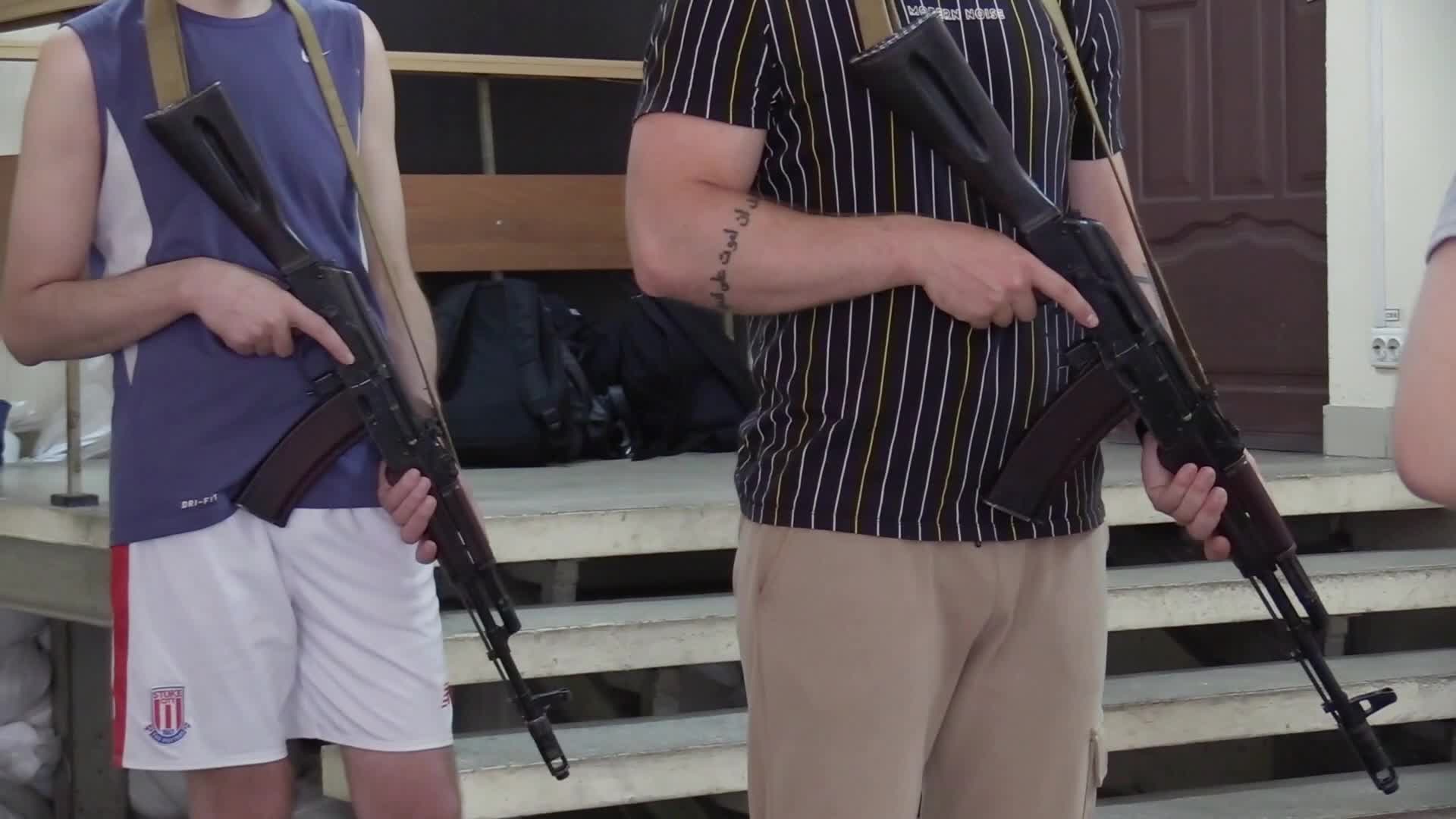 Military training for civilians in the handling of weapons, amid Russia's invasion of Ukraine, in Odesa