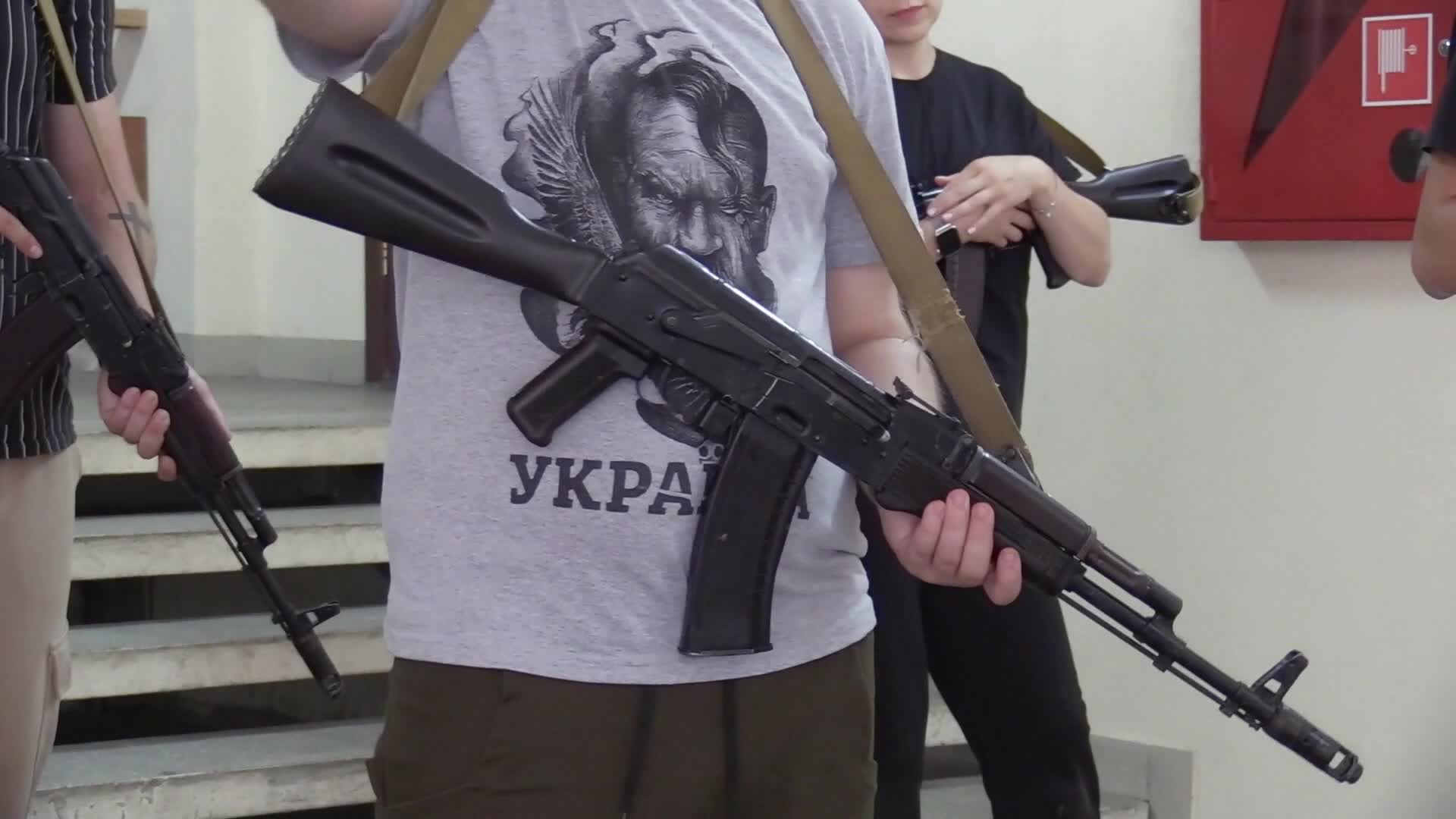 Military training for civilians in the handling of weapons, amid Russia's invasion of Ukraine, in Odesa