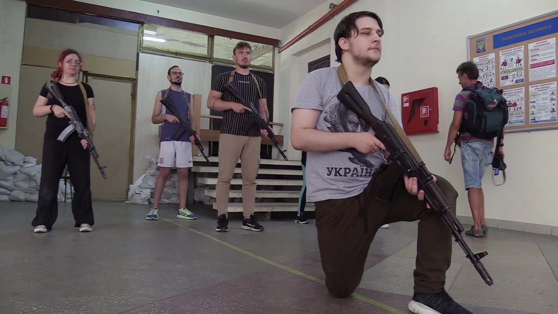 Military training for civilians in the handling of weapons, amid Russia's invasion of Ukraine, in Odesa
