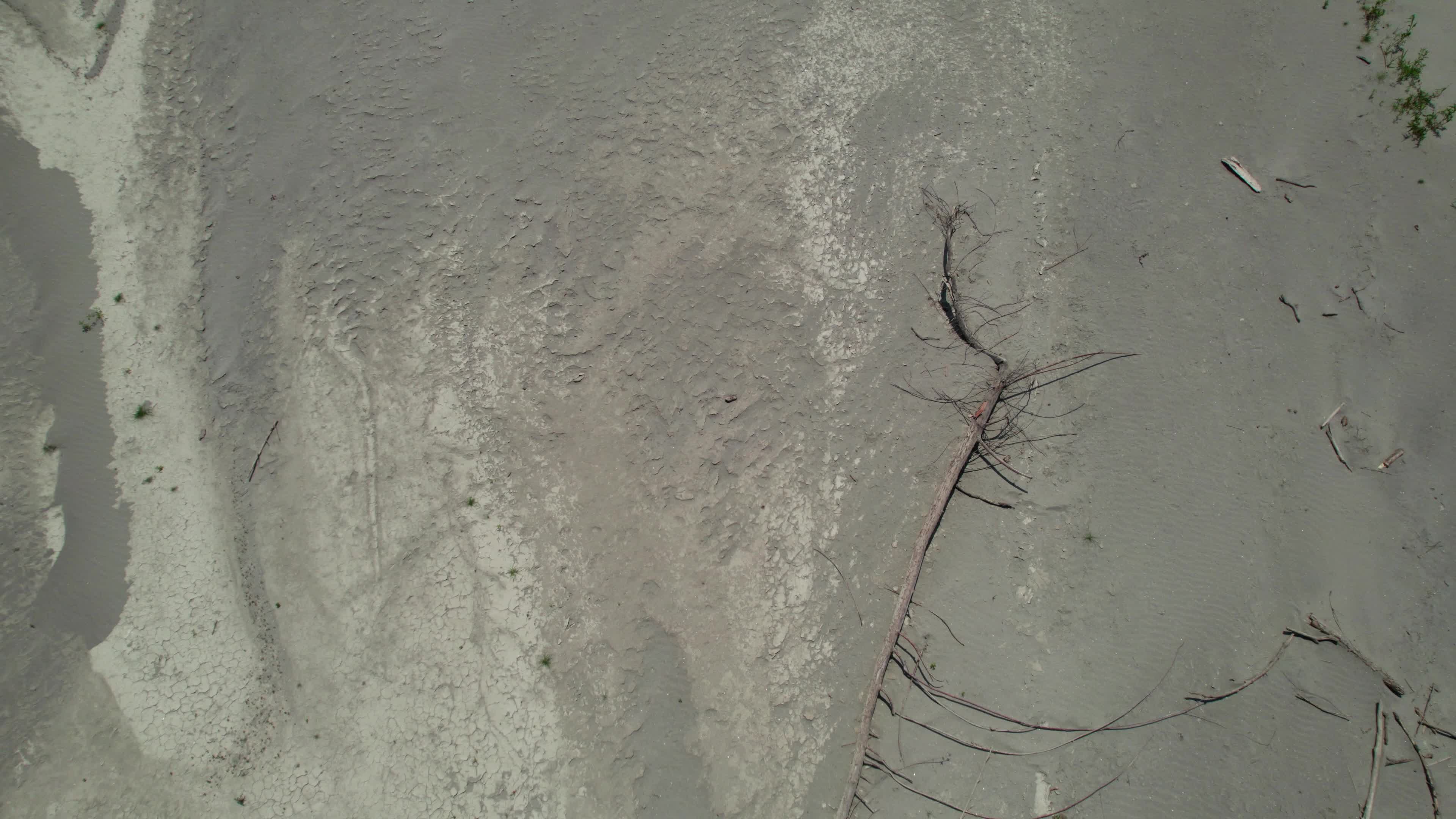 Drone View Of Po River As Faces Its Worst Drought In 70 Years