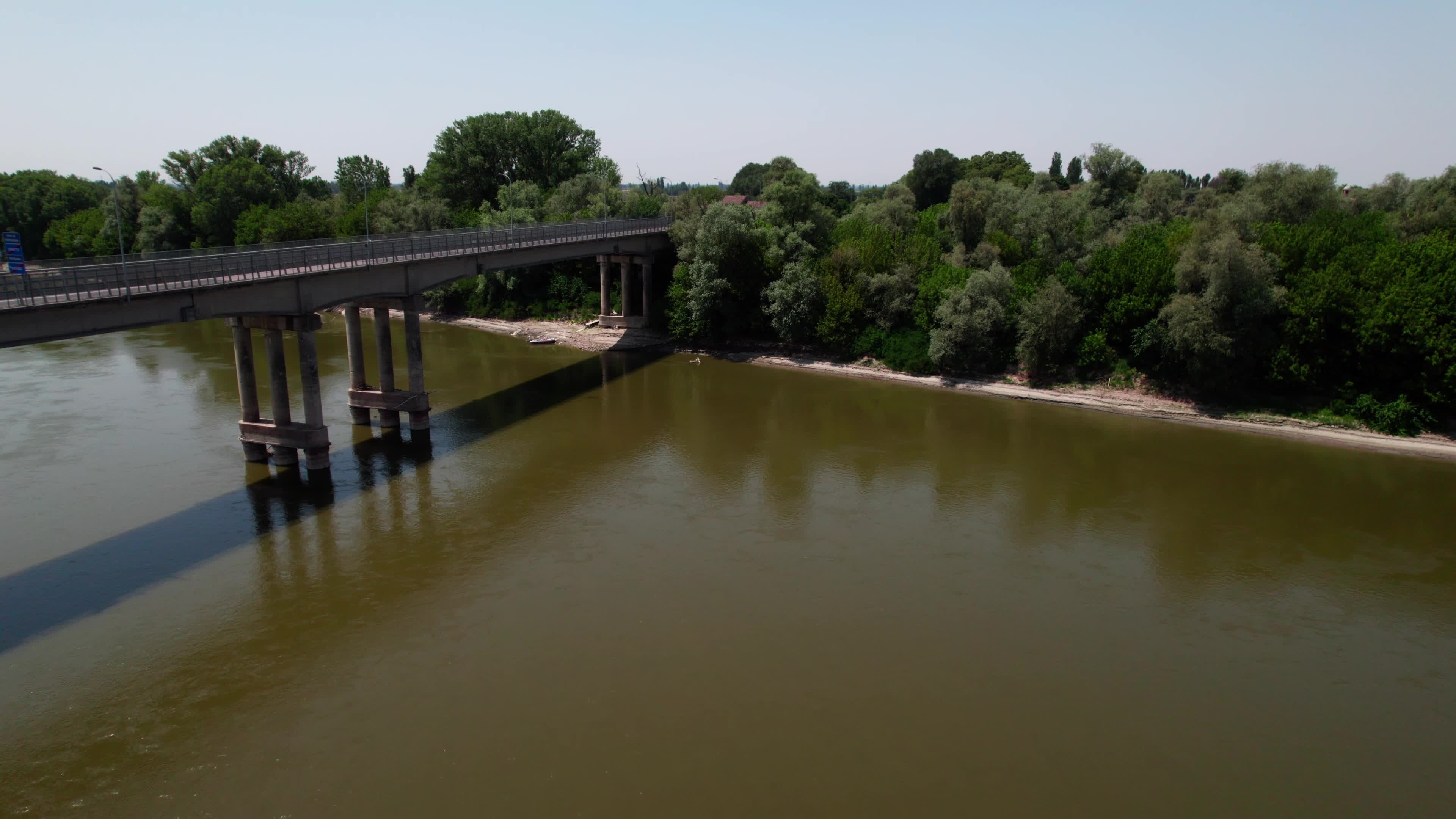 Drone View Of Po River As Faces Its Worst Drought In 70 Years