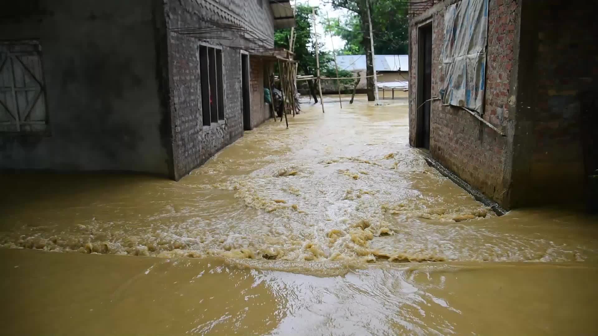 Indian army launches flood relief operations in Assam, India