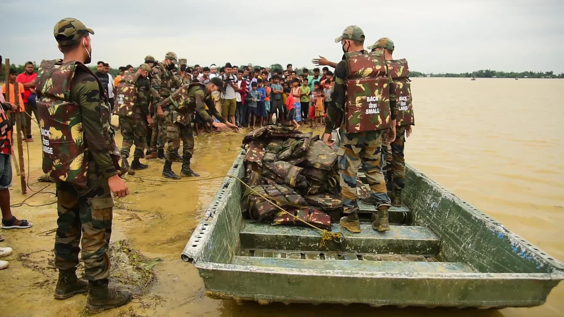 Indian army launches flood relief operations in Assam, India