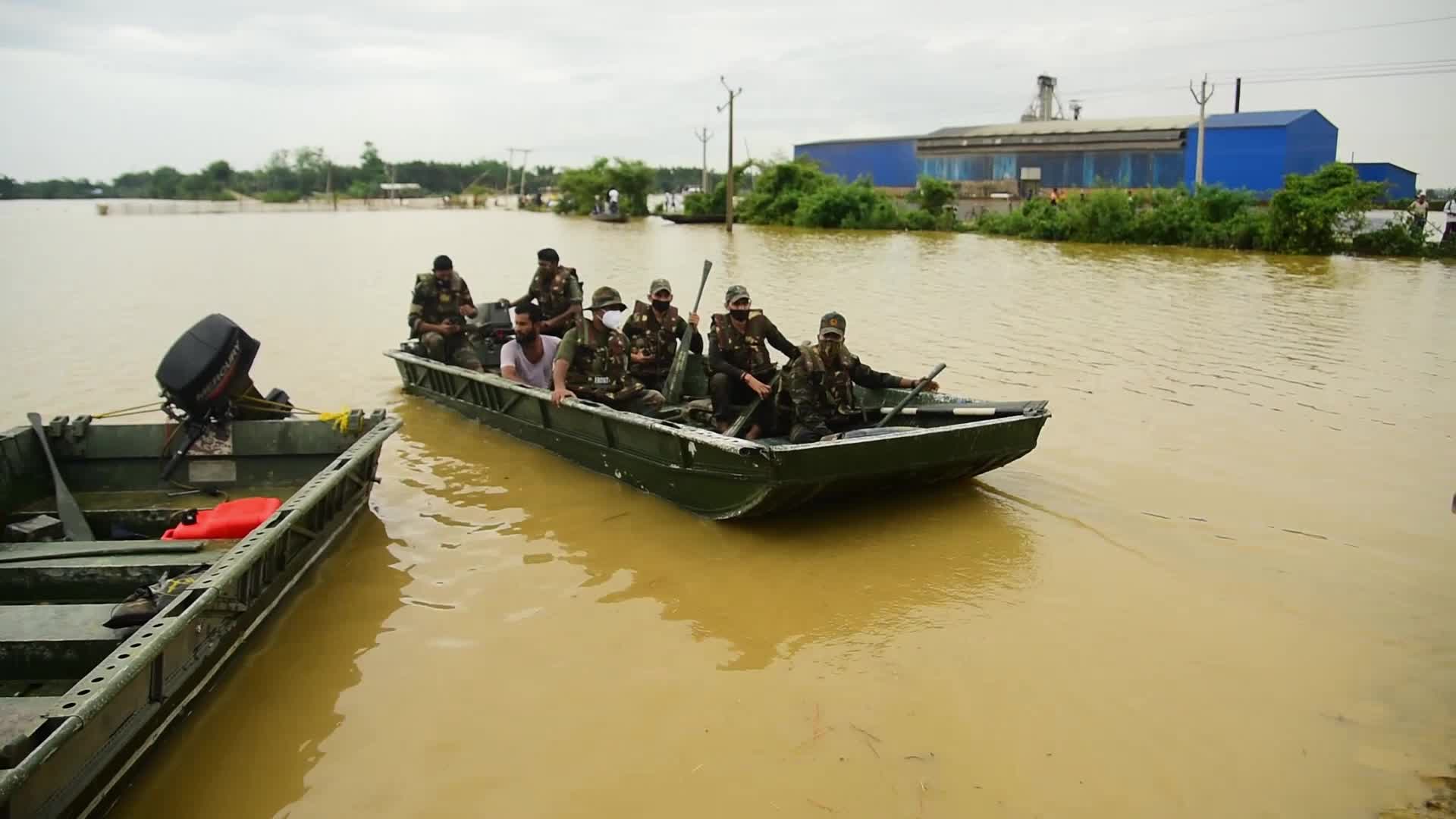Indian army launches flood relief operations in Assam, India