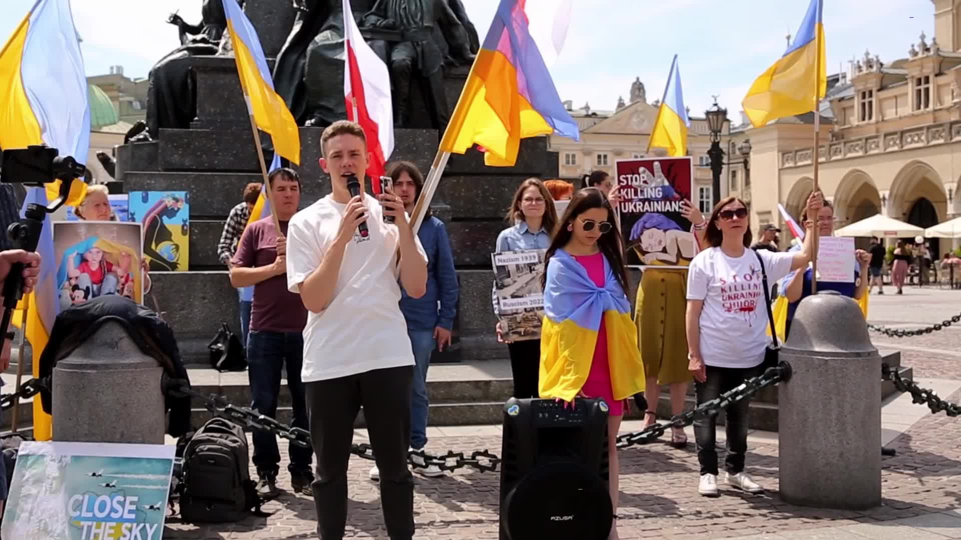 Demonstration in support of Ukraine in Poland