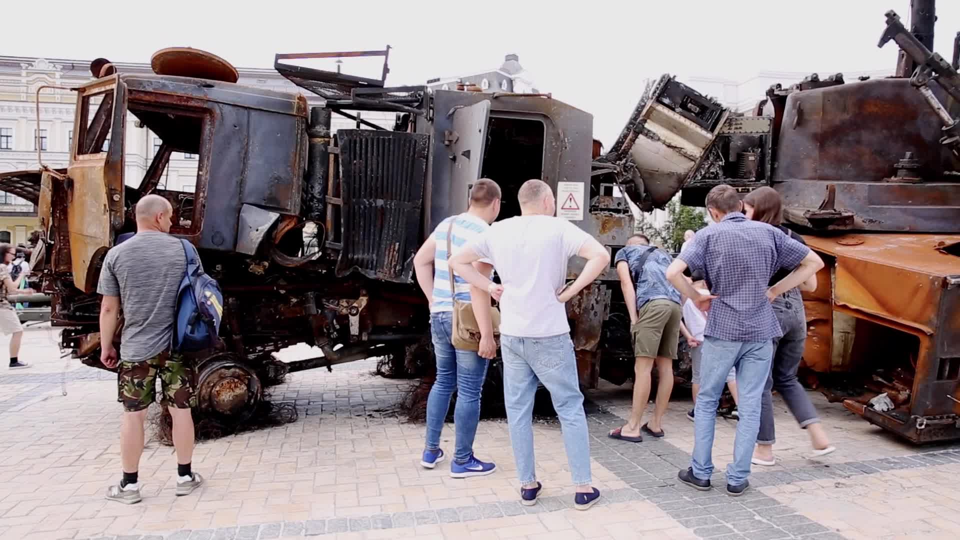 An Exhibition of Burned Russian Army Vehicles in Kyiv